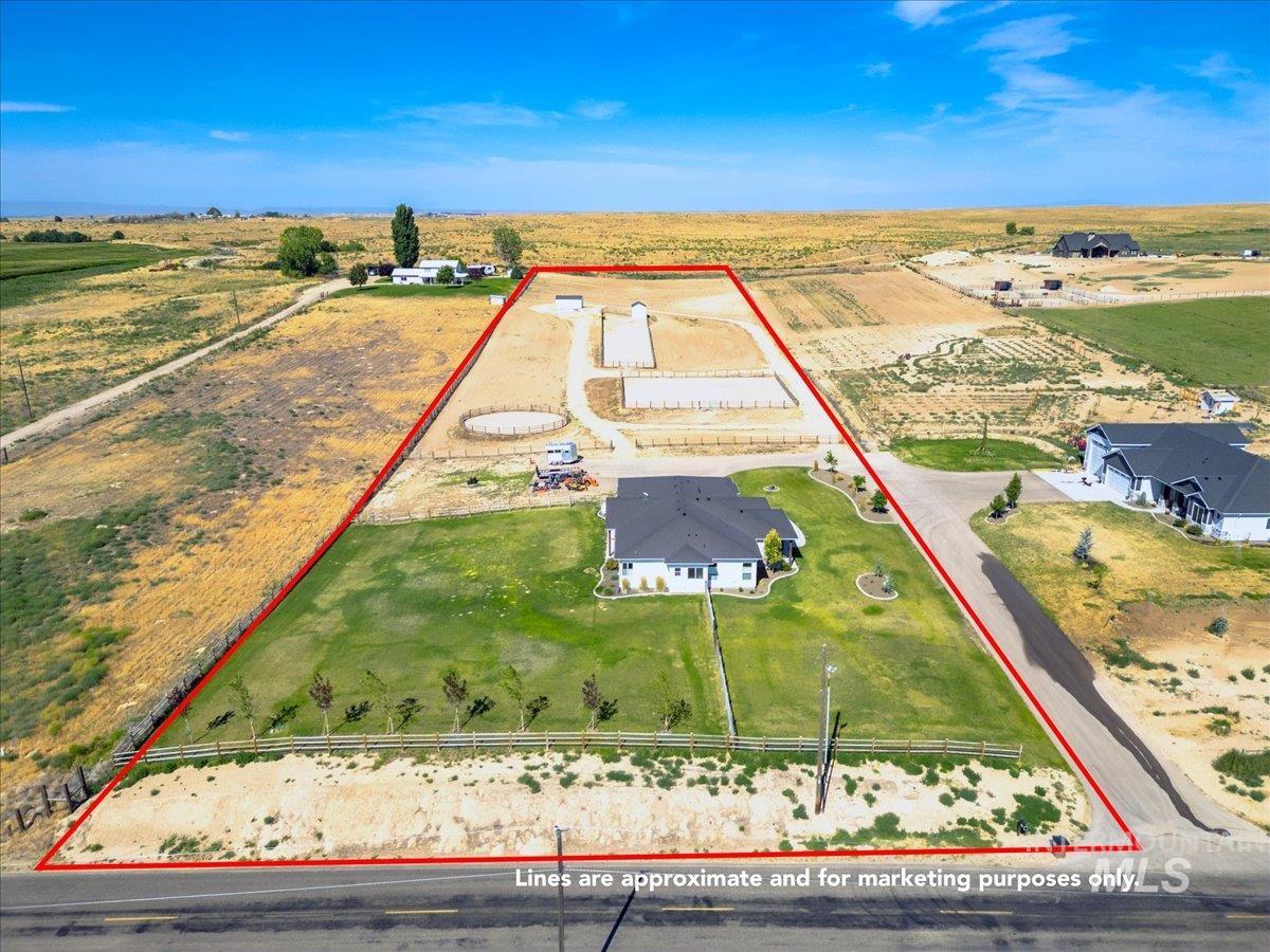 View of rural area with property parcel outlined
