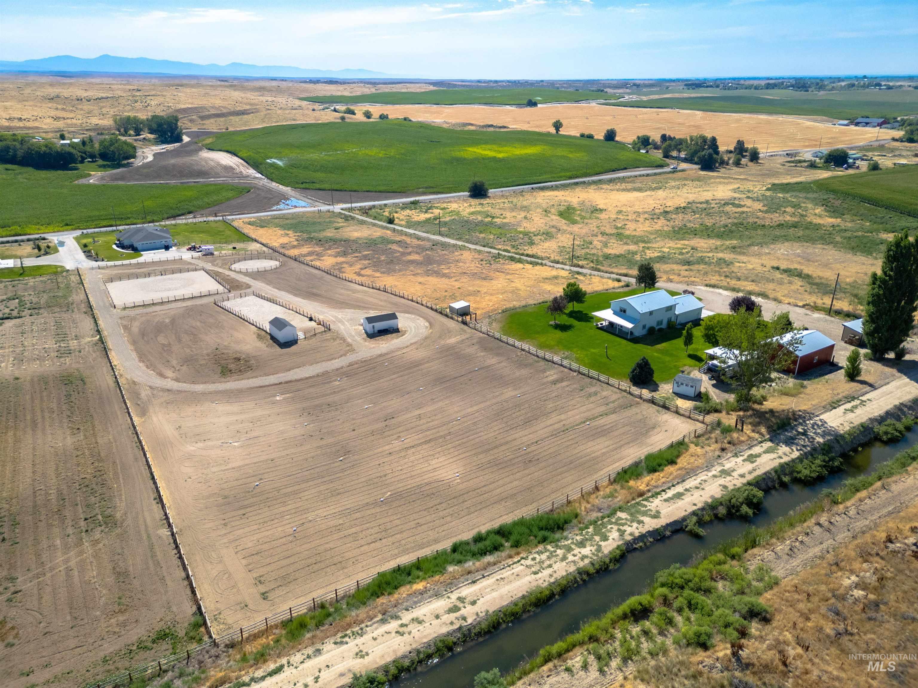 Aerial view of sparsely populated area
