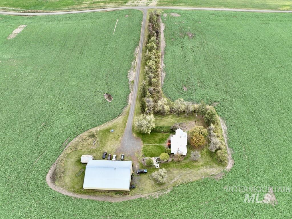 Aerial view of property's location featuring rural landscape