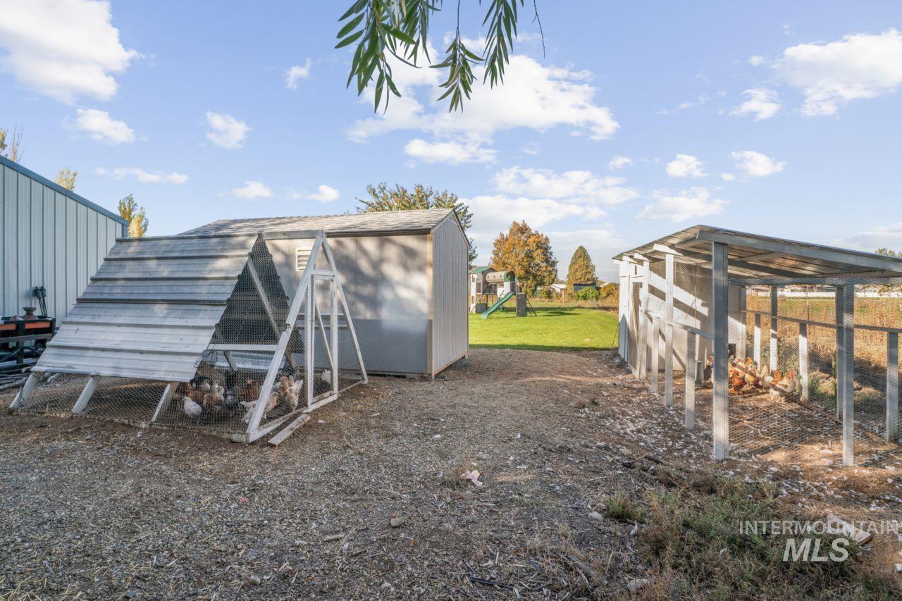 View of poultry coop