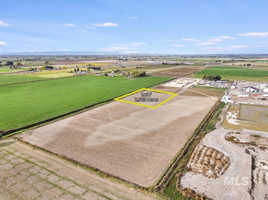 View of rural area with extensive farmland and property boundaries highlighted