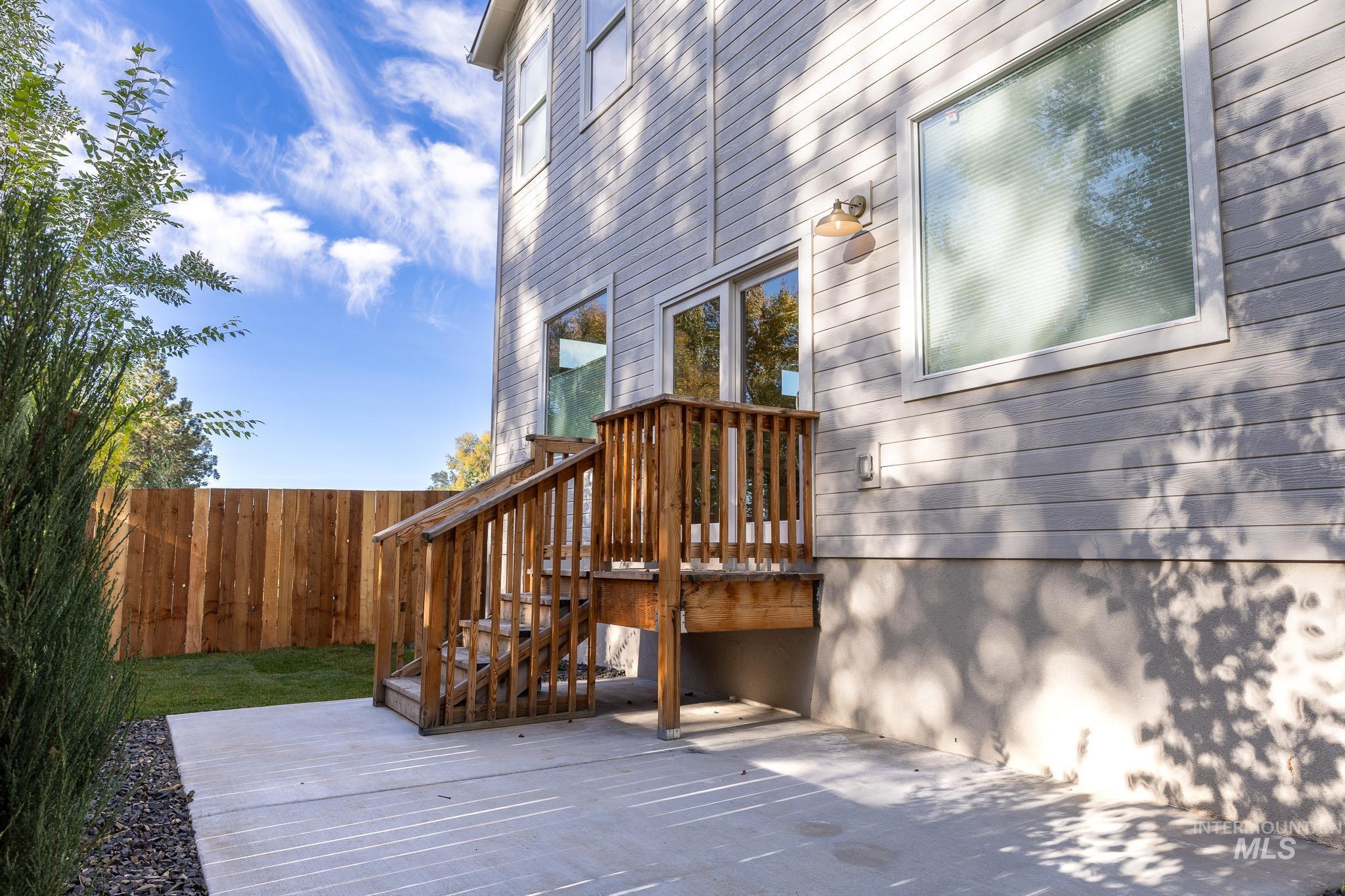 Wooden deck with stairs