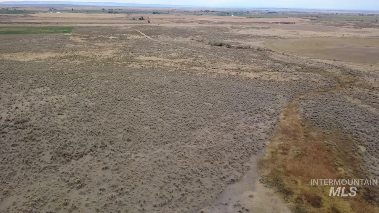 Aerial view of sparsely populated area with a desert landscape