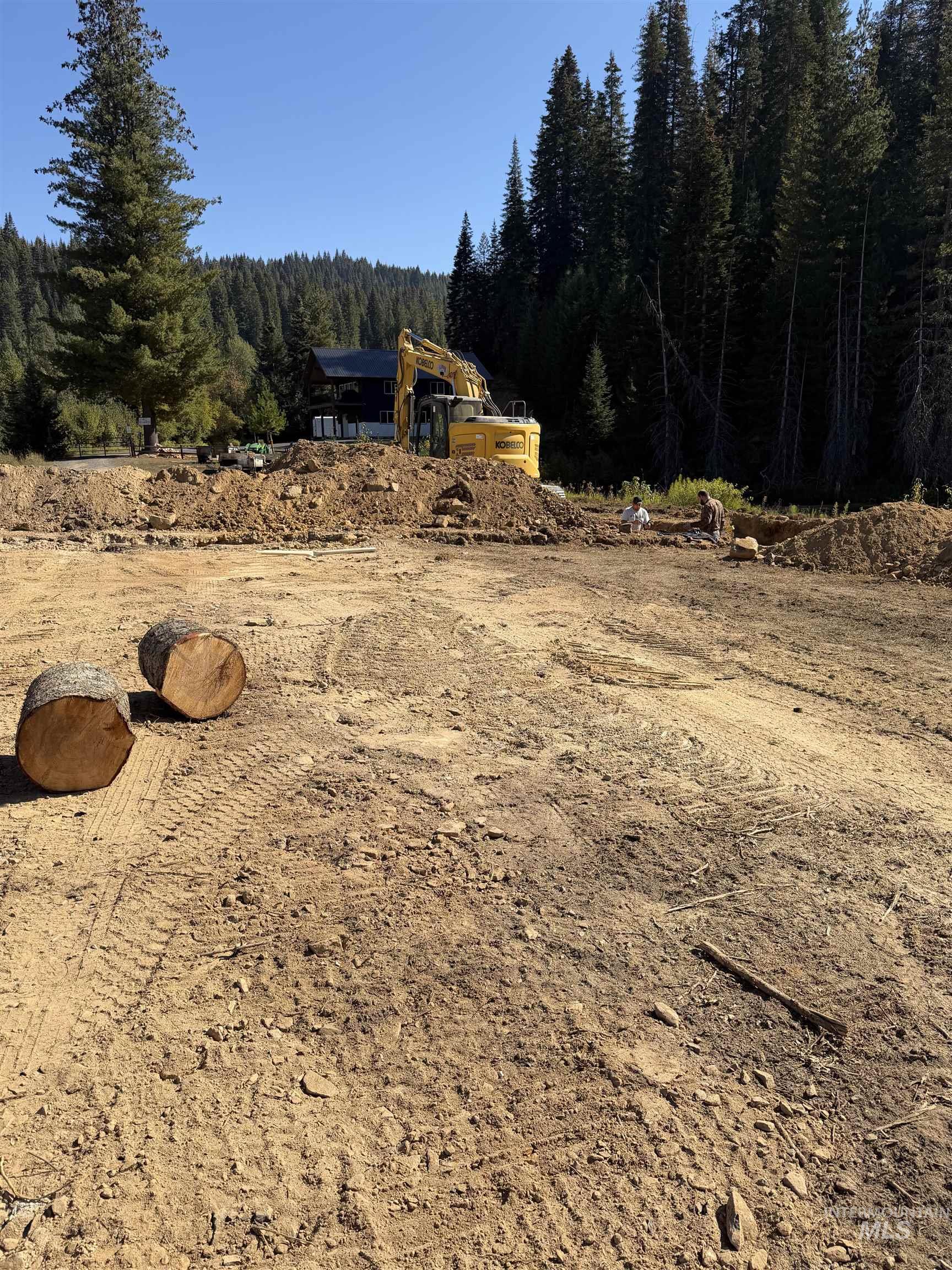 View of yard featuring a forest view