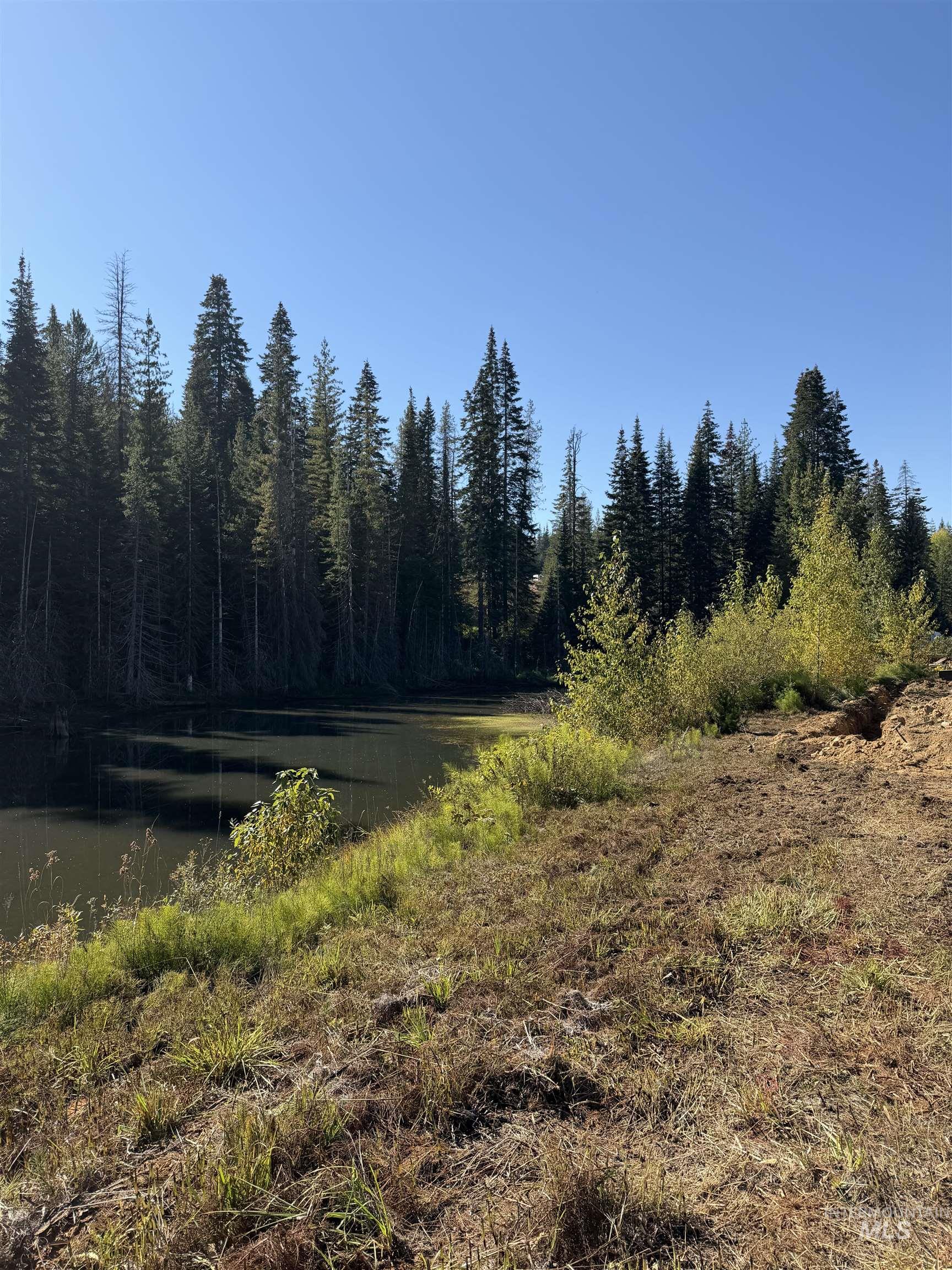 View of yard with a water view
