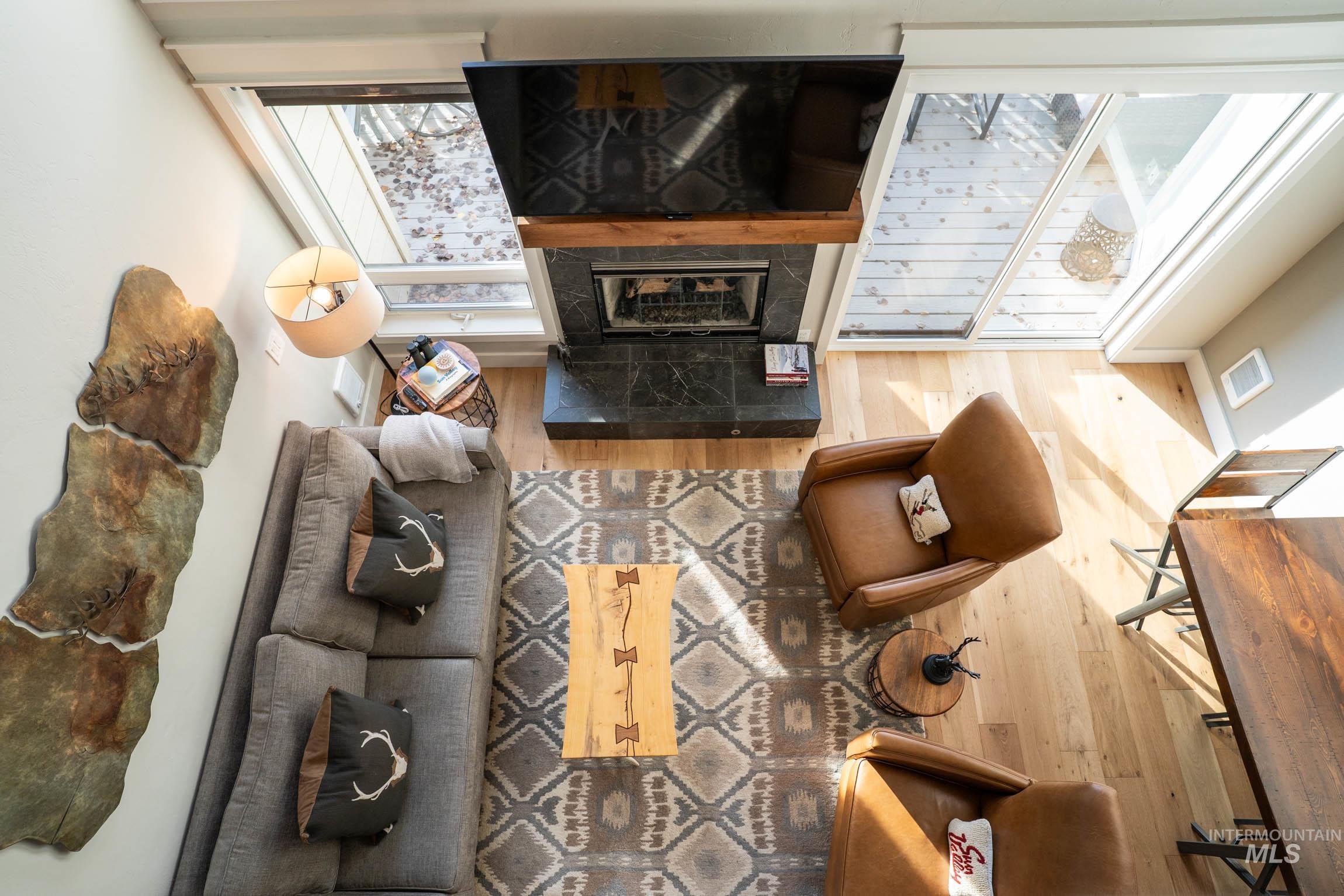 vaulted ceilings and large windows