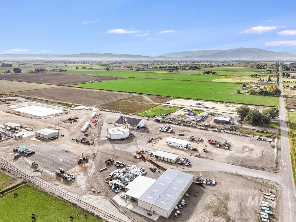 Drone / aerial view of a mountain backdrop