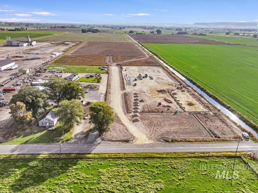 Overview of rural landscape with extensive farmland