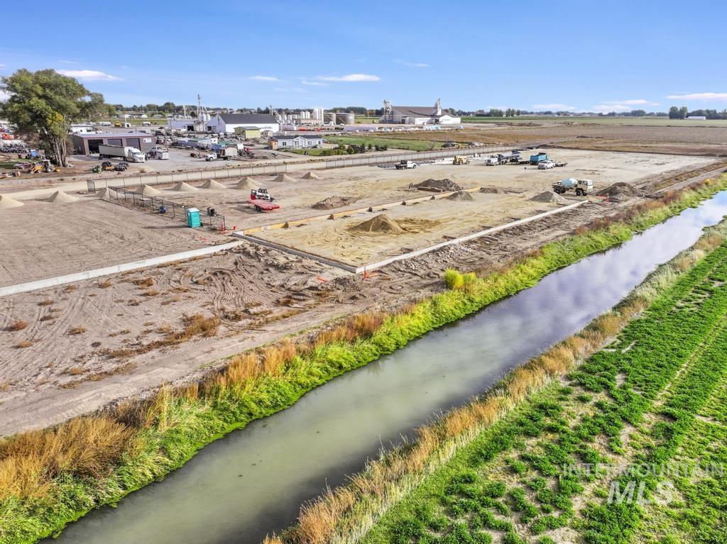 Bird's eye view of a nearby body of water