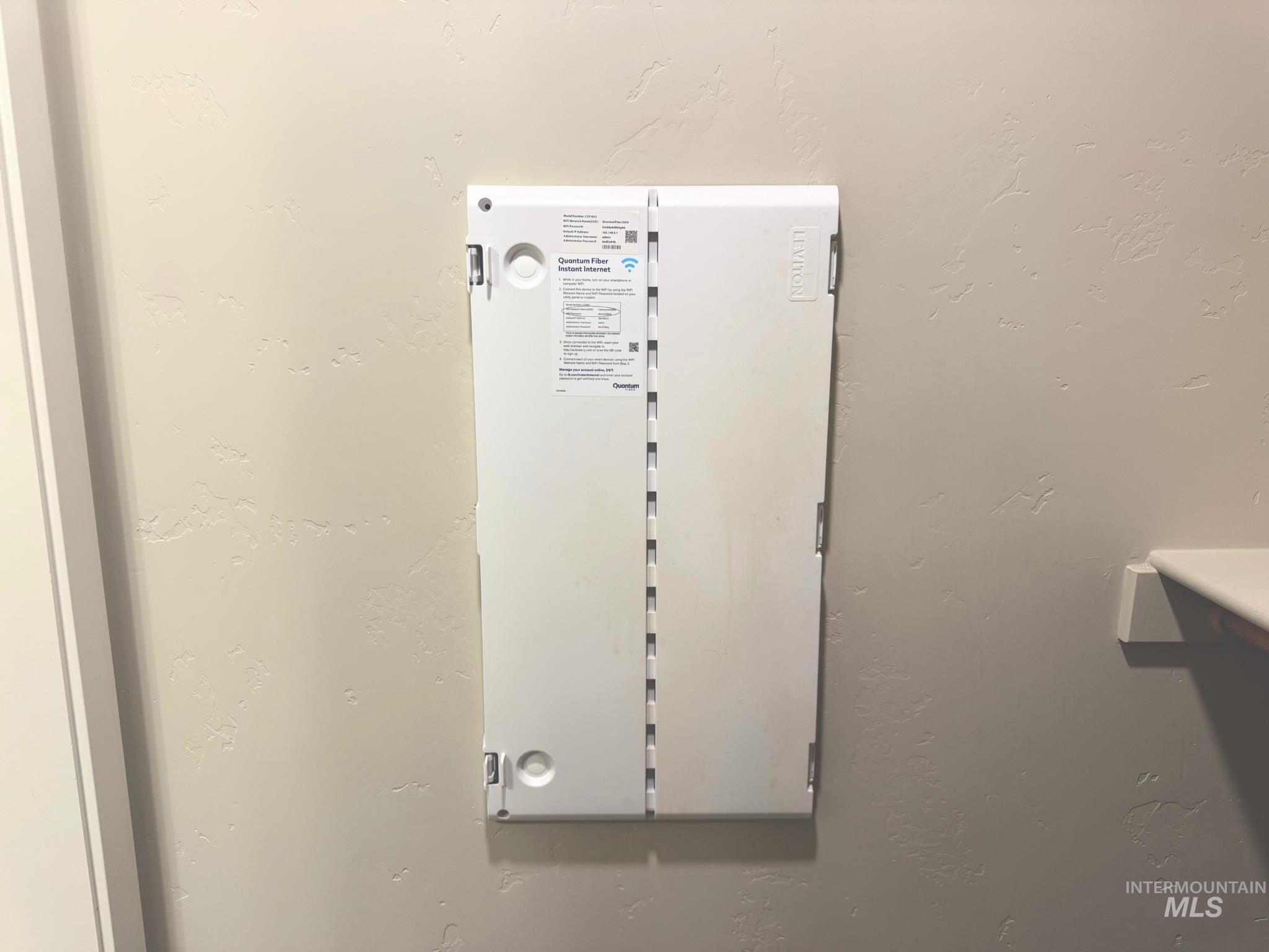 Detailed view of a textured wall and electric panel