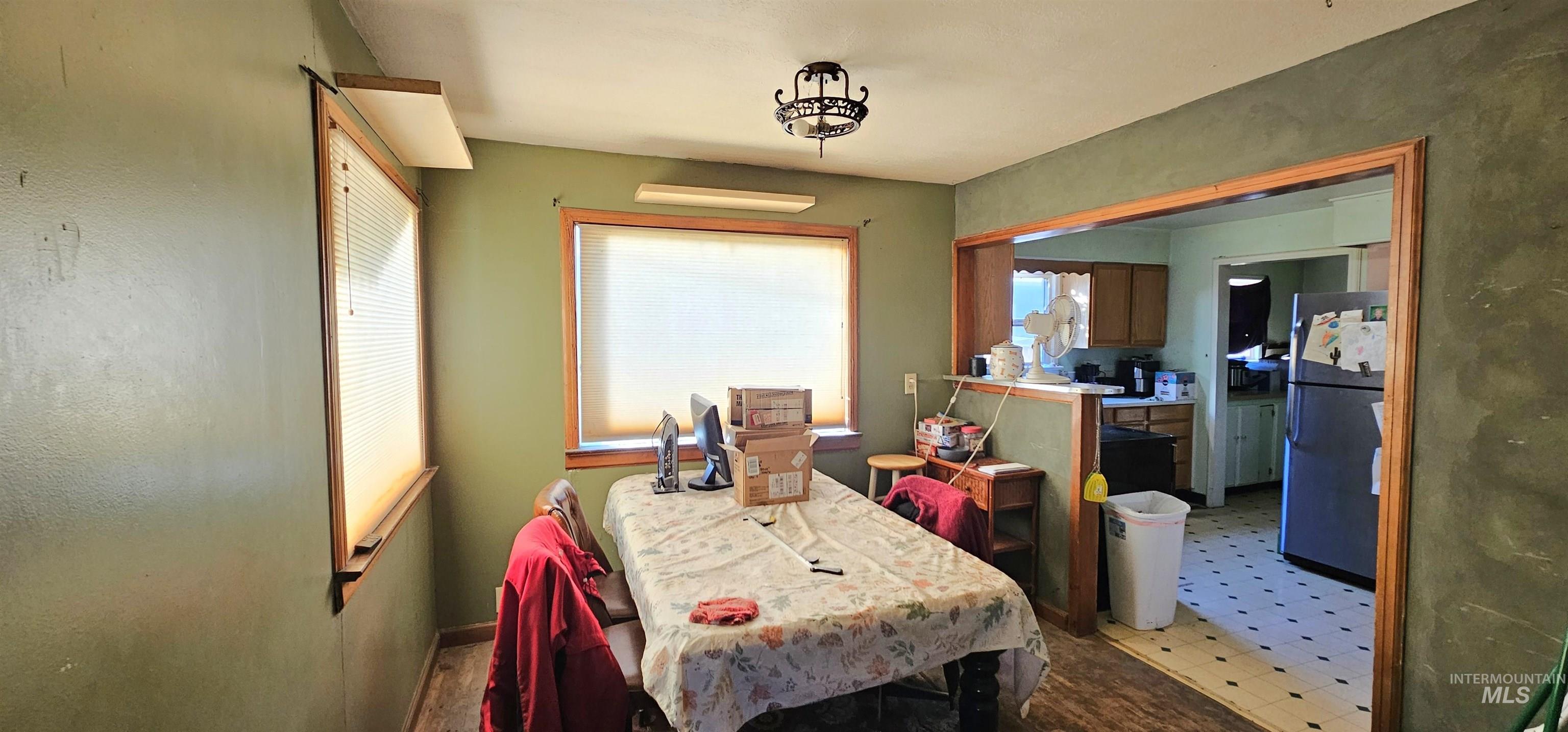 Dining room featuring light floors