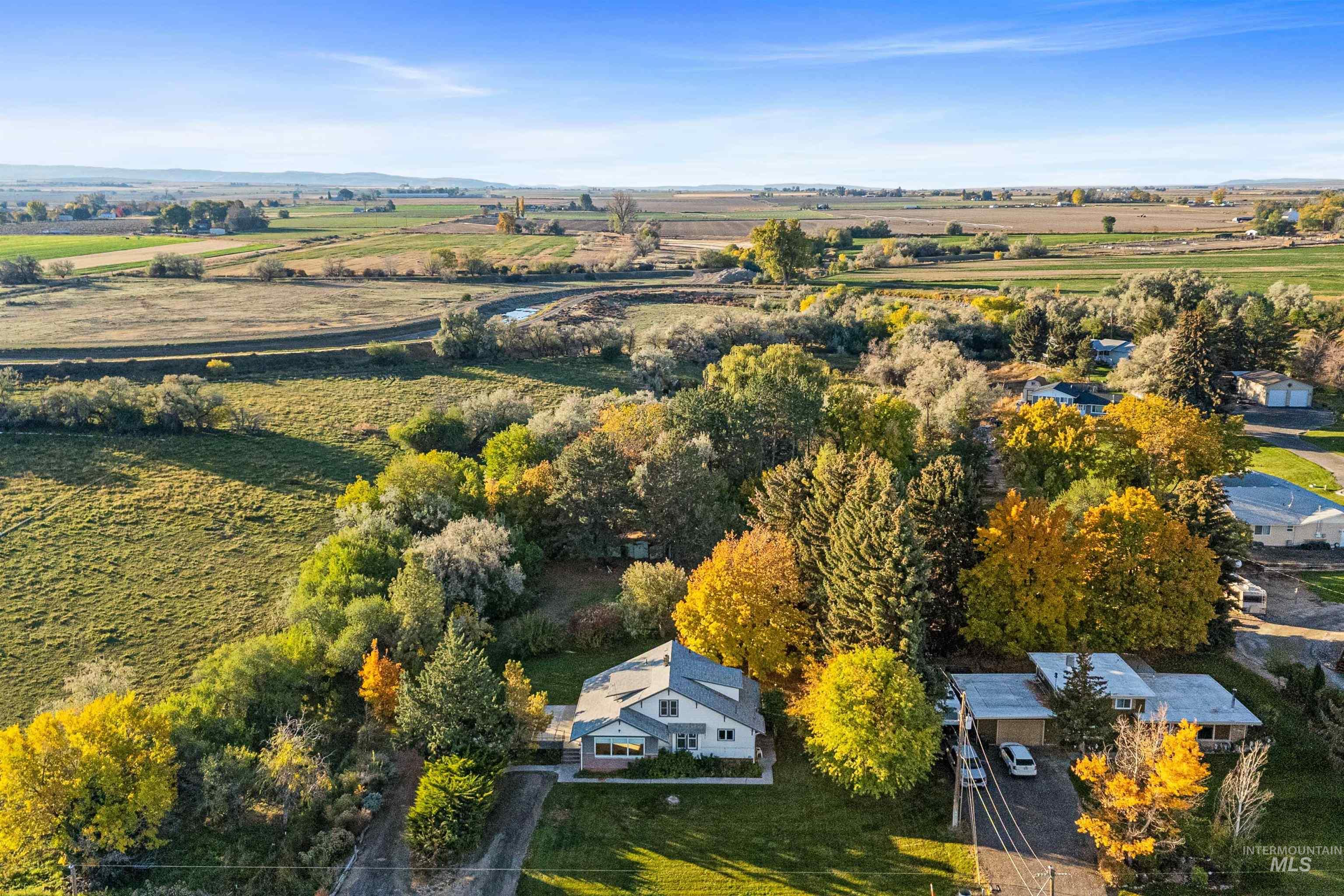 Aerial view of sparsely populated area