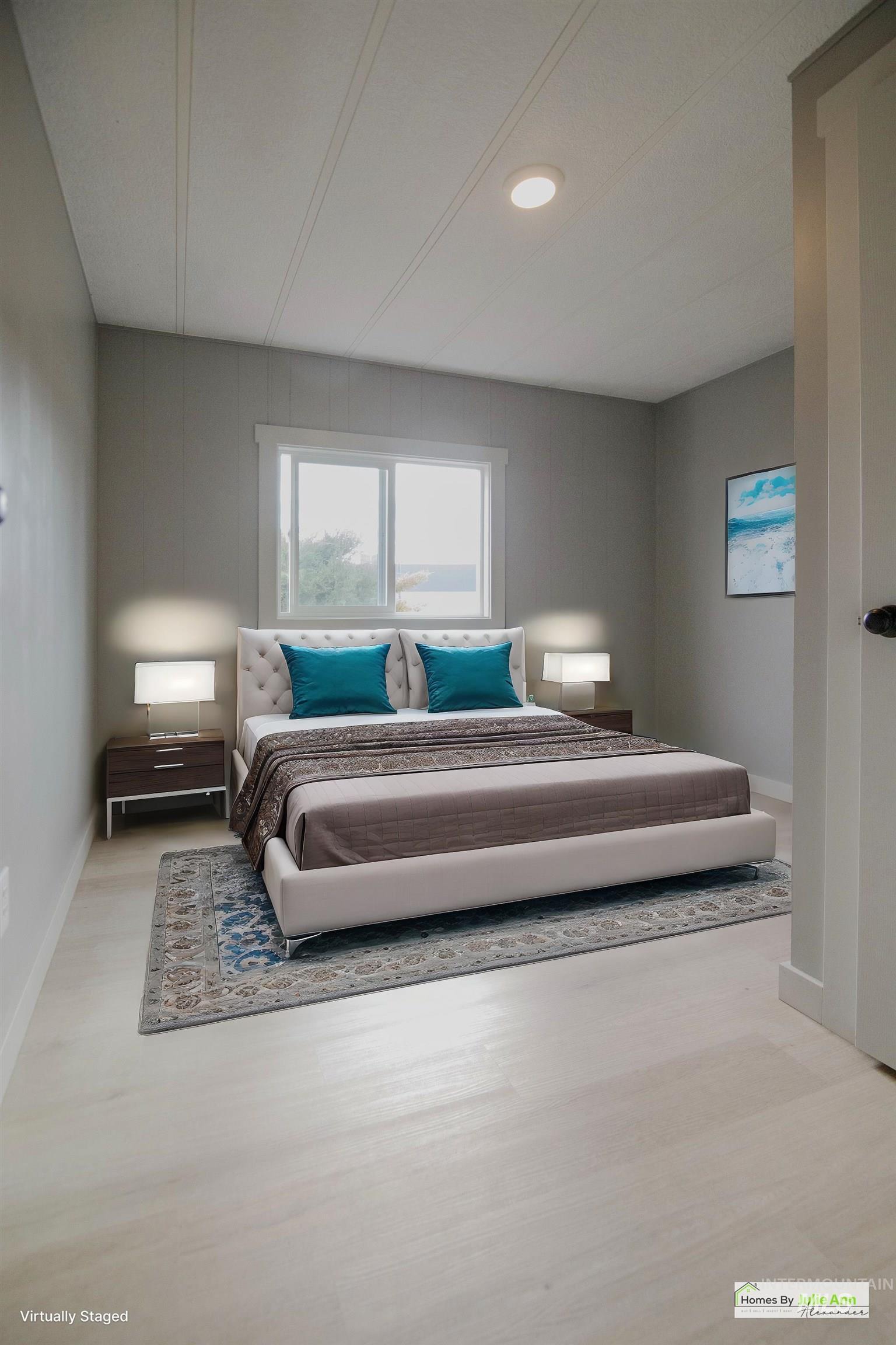Bedroom featuring recessed lighting and light wood-style flooring