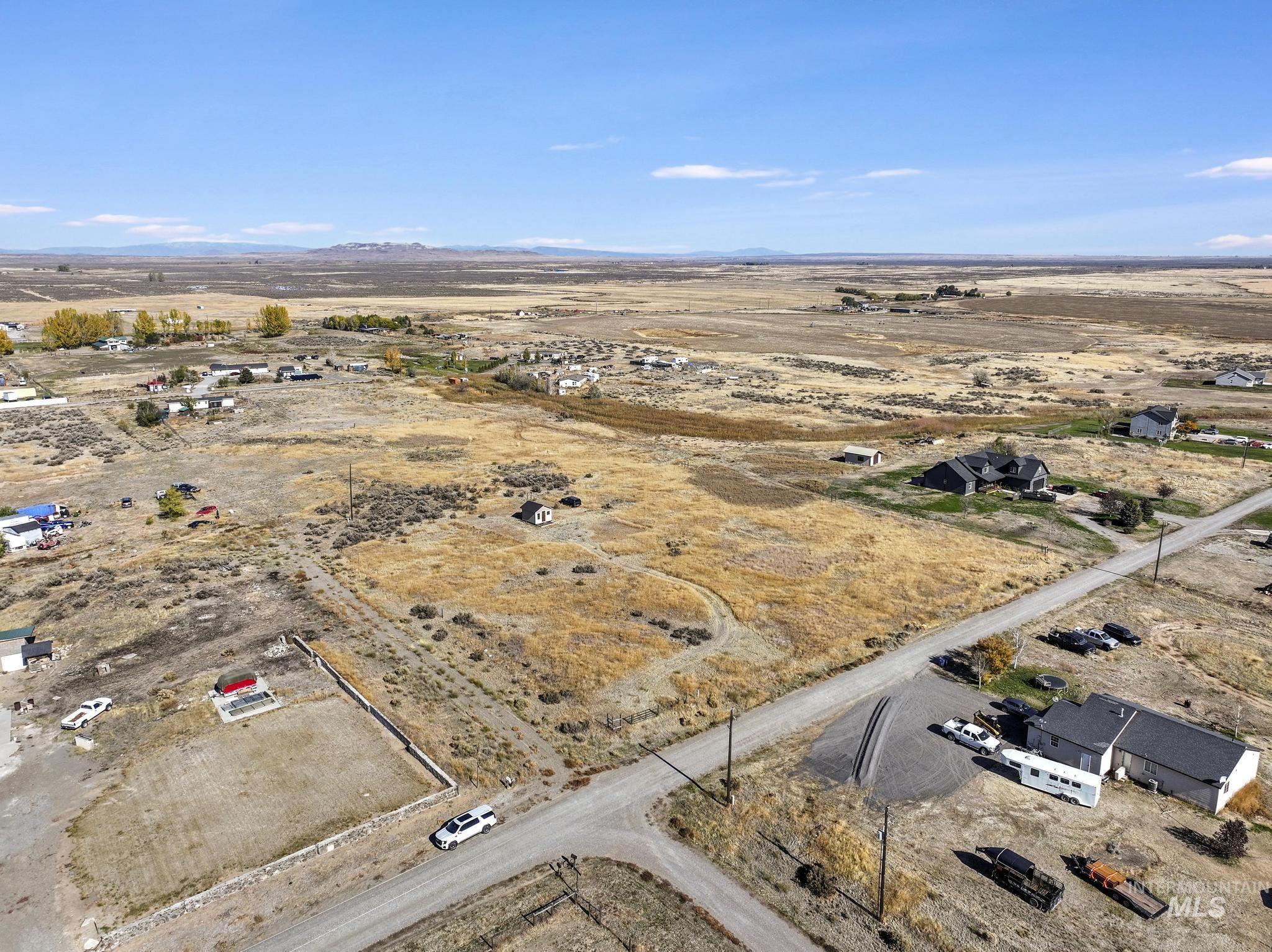 Overview of rural landscape with a desert landscape