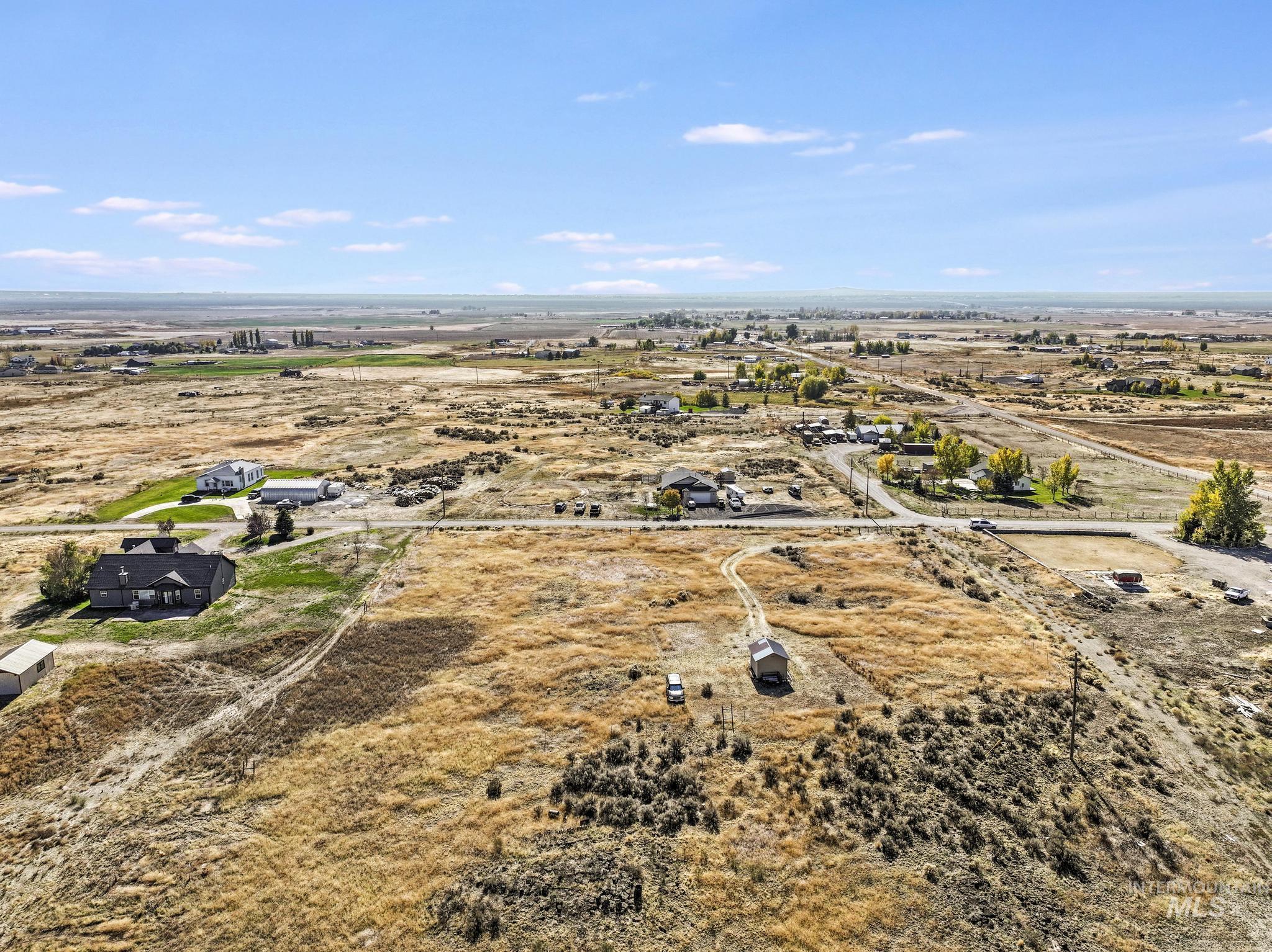 Overview of rural landscape featuring a desert landscape