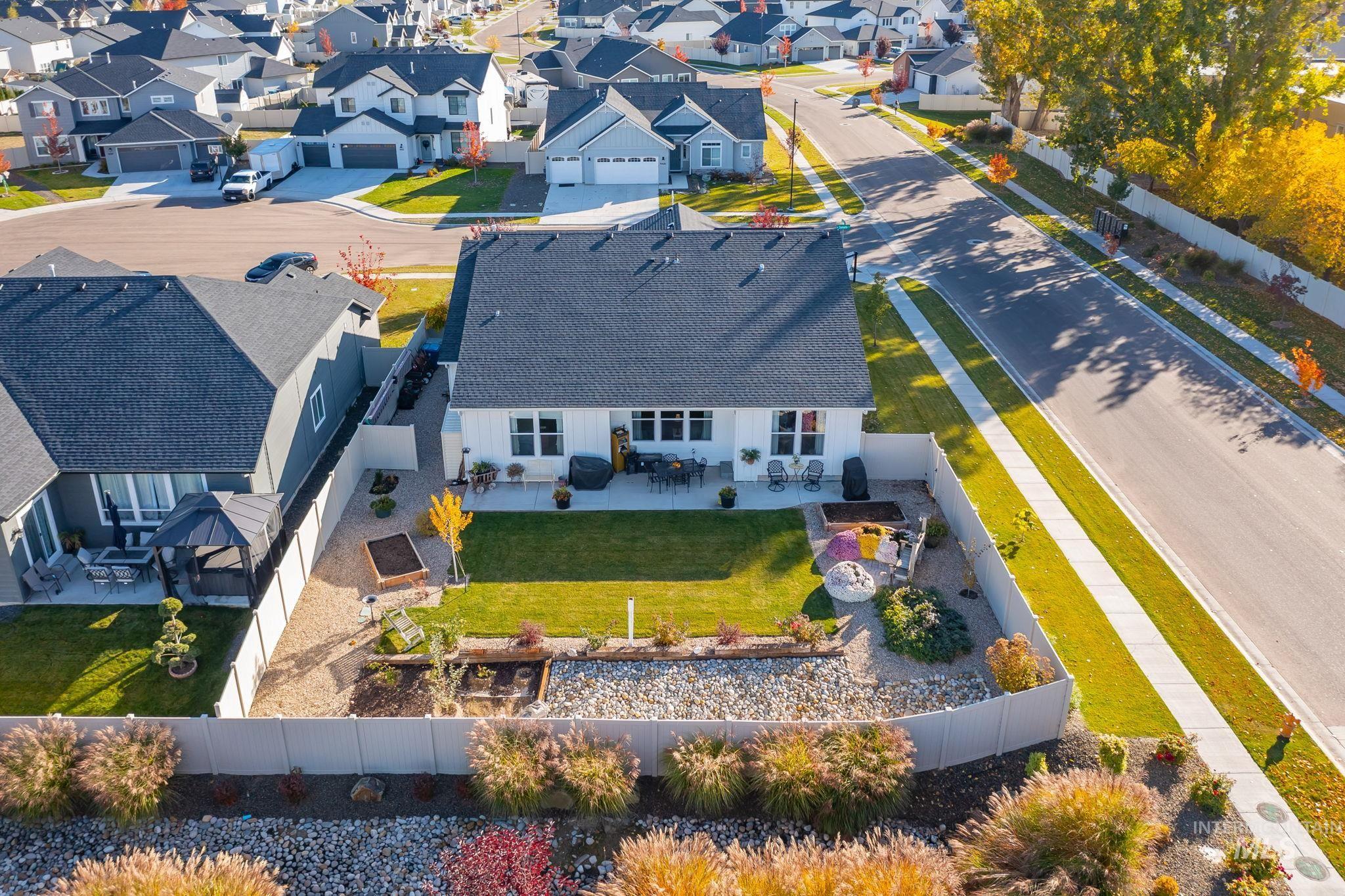 Aerial view of residential area