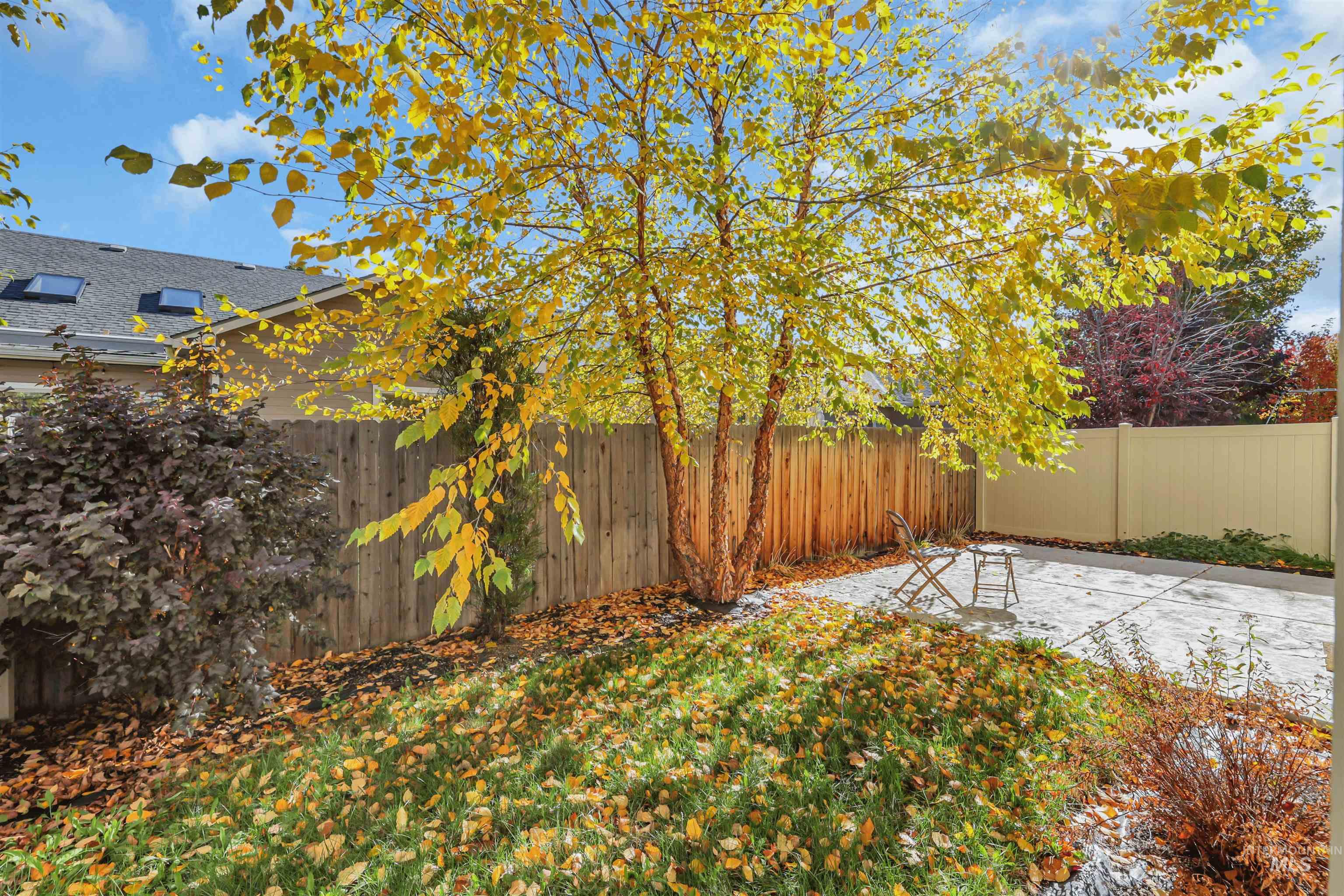 Fenced backyard featuring a patio area