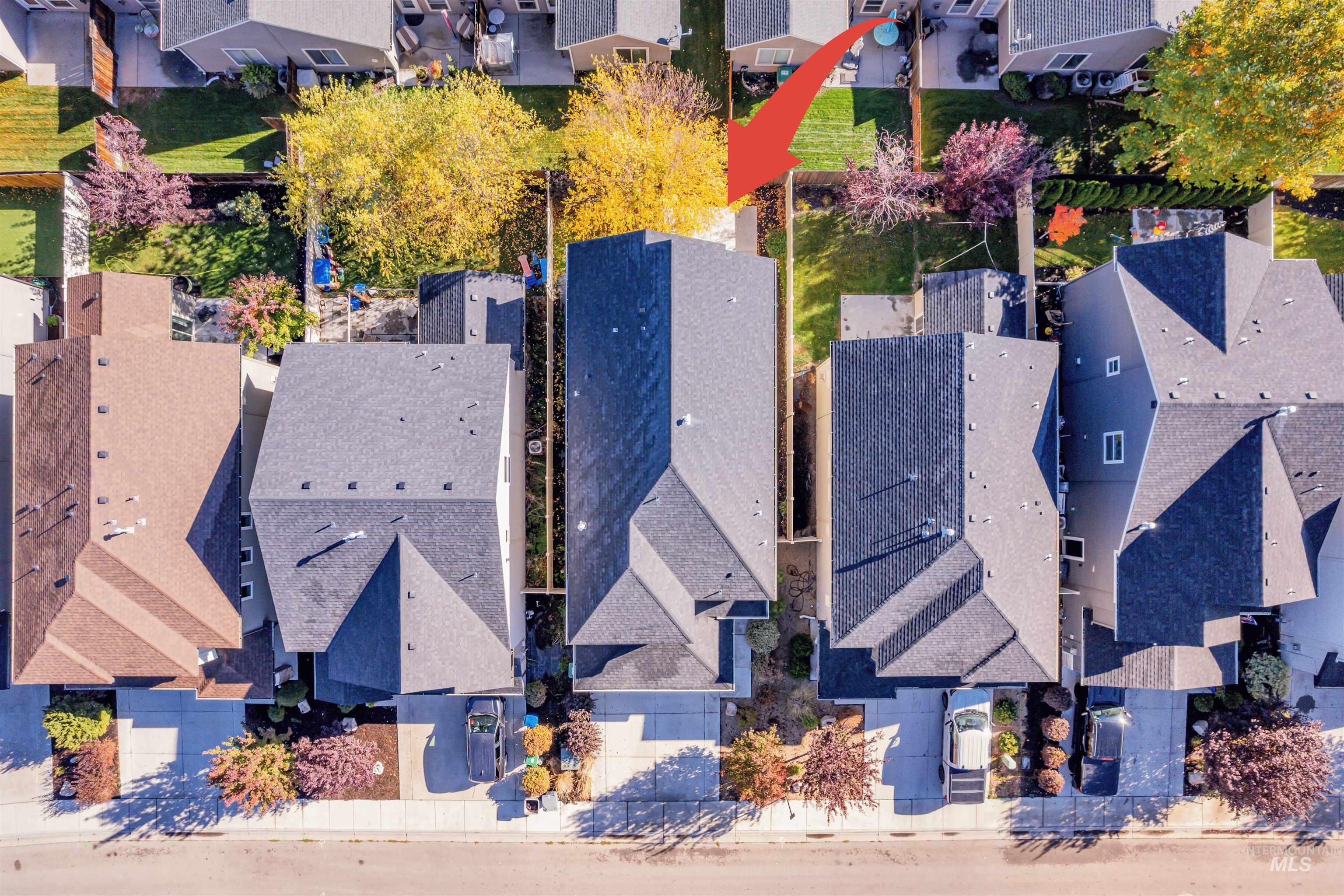 Aerial view of residential area