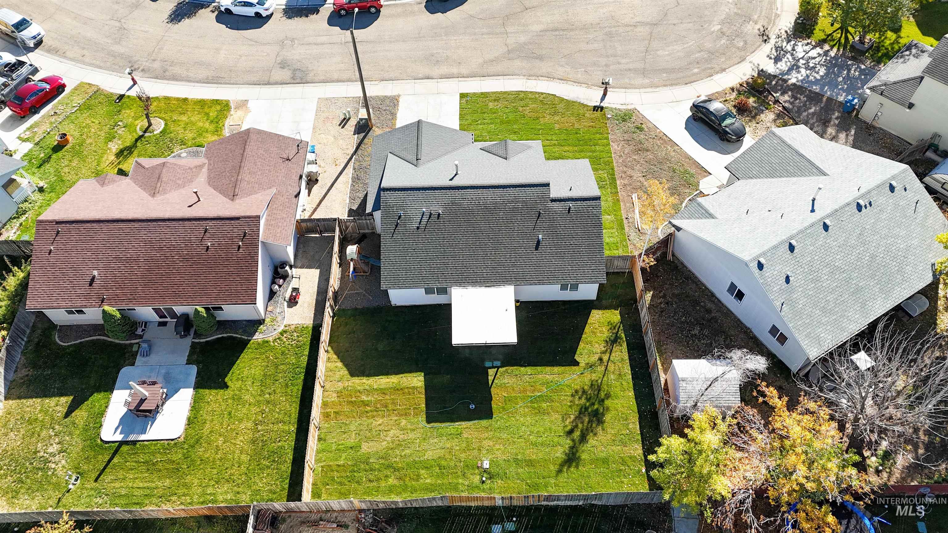 Aerial perspective of suburban area