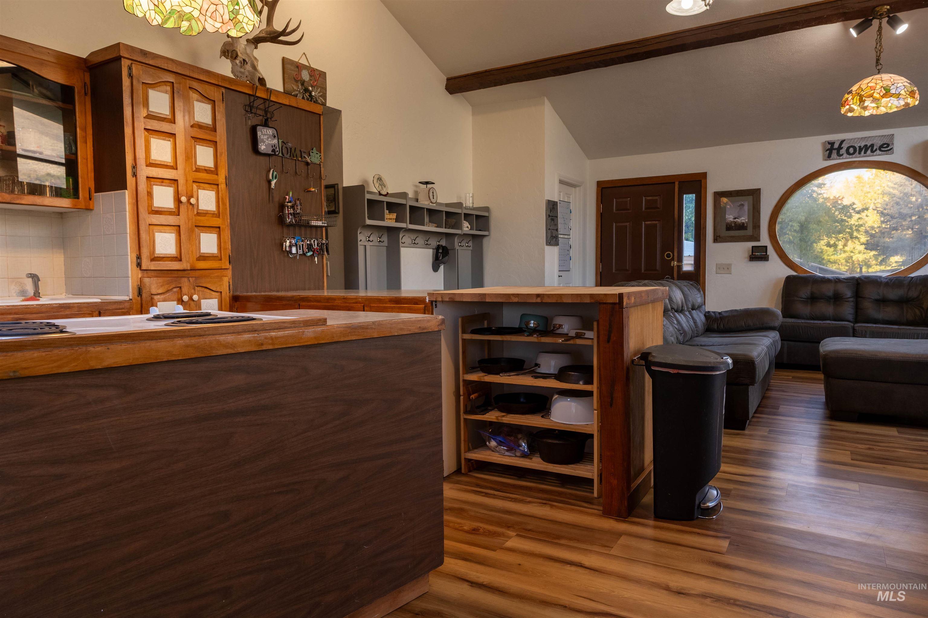Living area featuring wood finished floors
