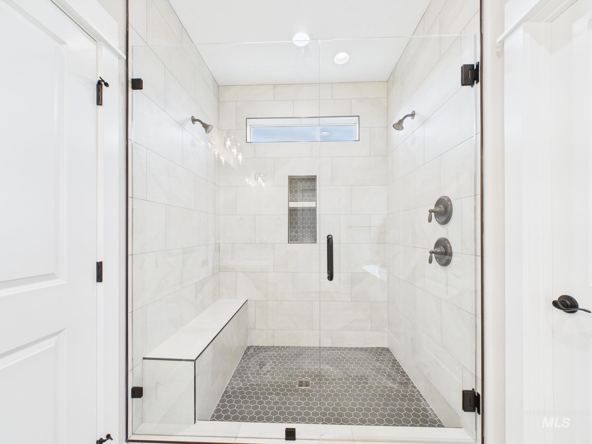 Bathroom with a stall shower
