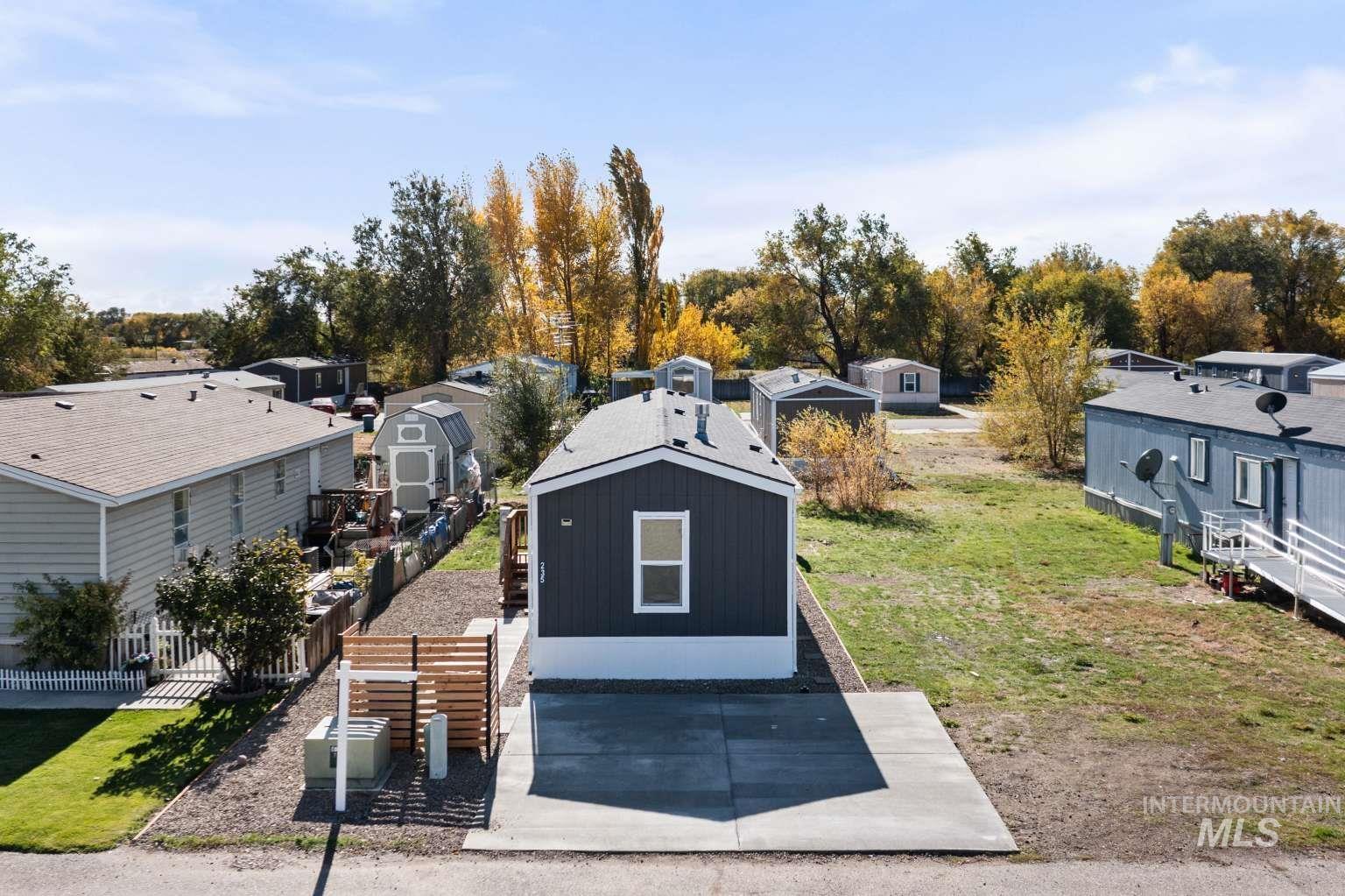 Exterior view of a residential view and a satellite dish