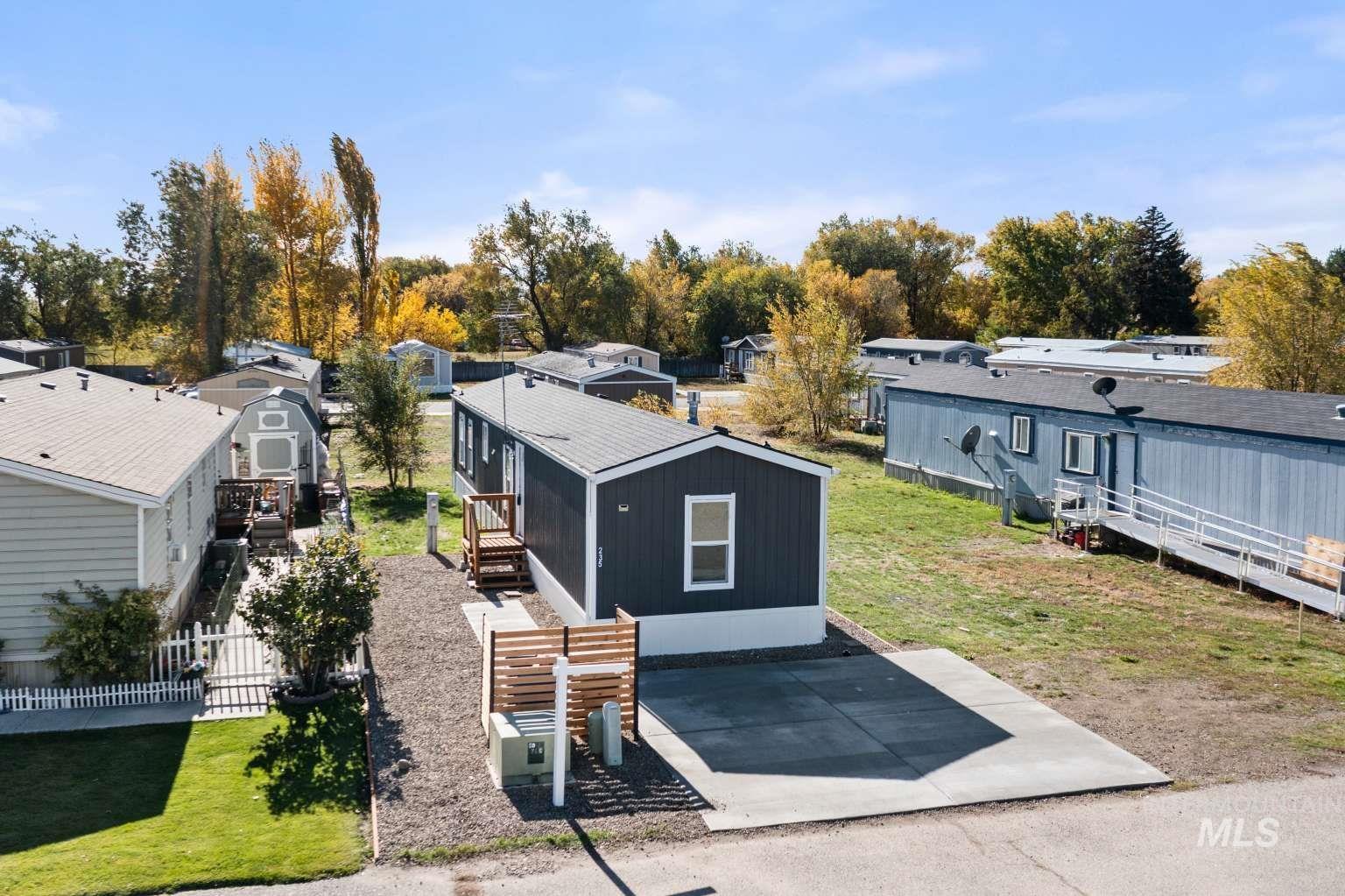 Aerial perspective of suburban area
