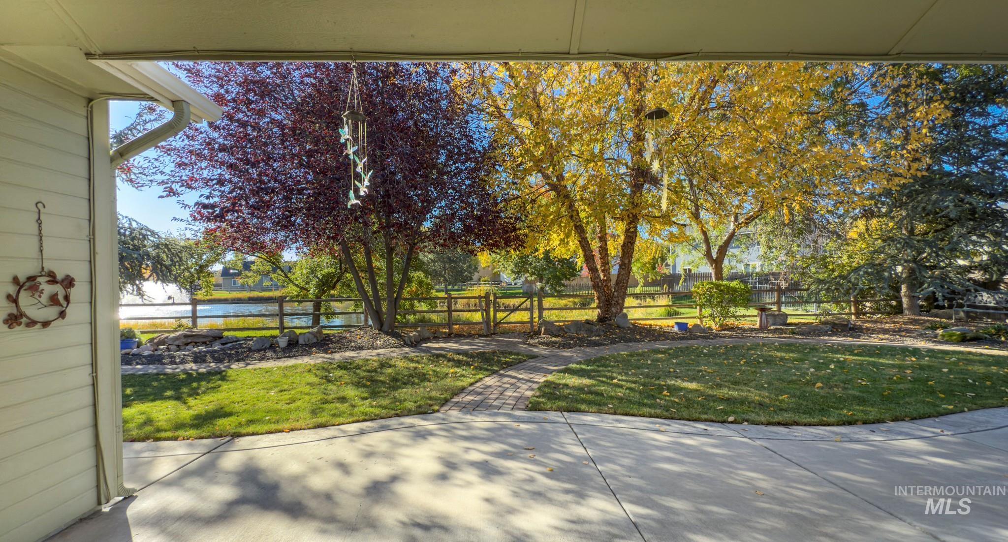 View of patio featuring a water view