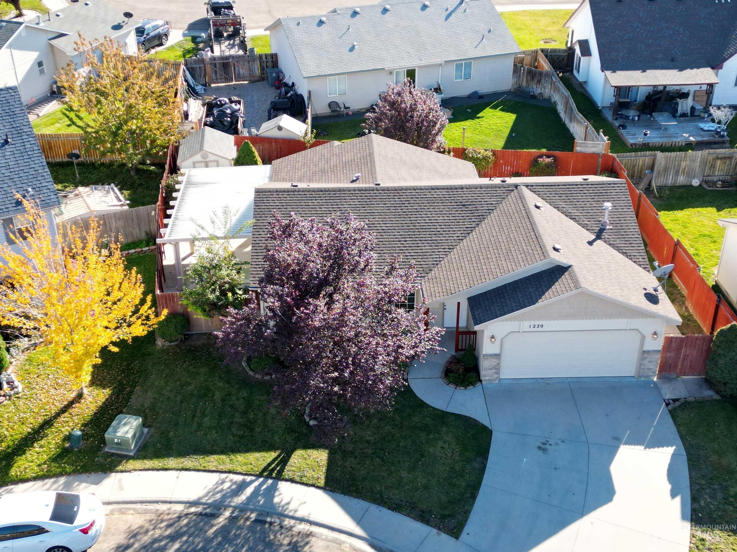 Aerial perspective of suburban area