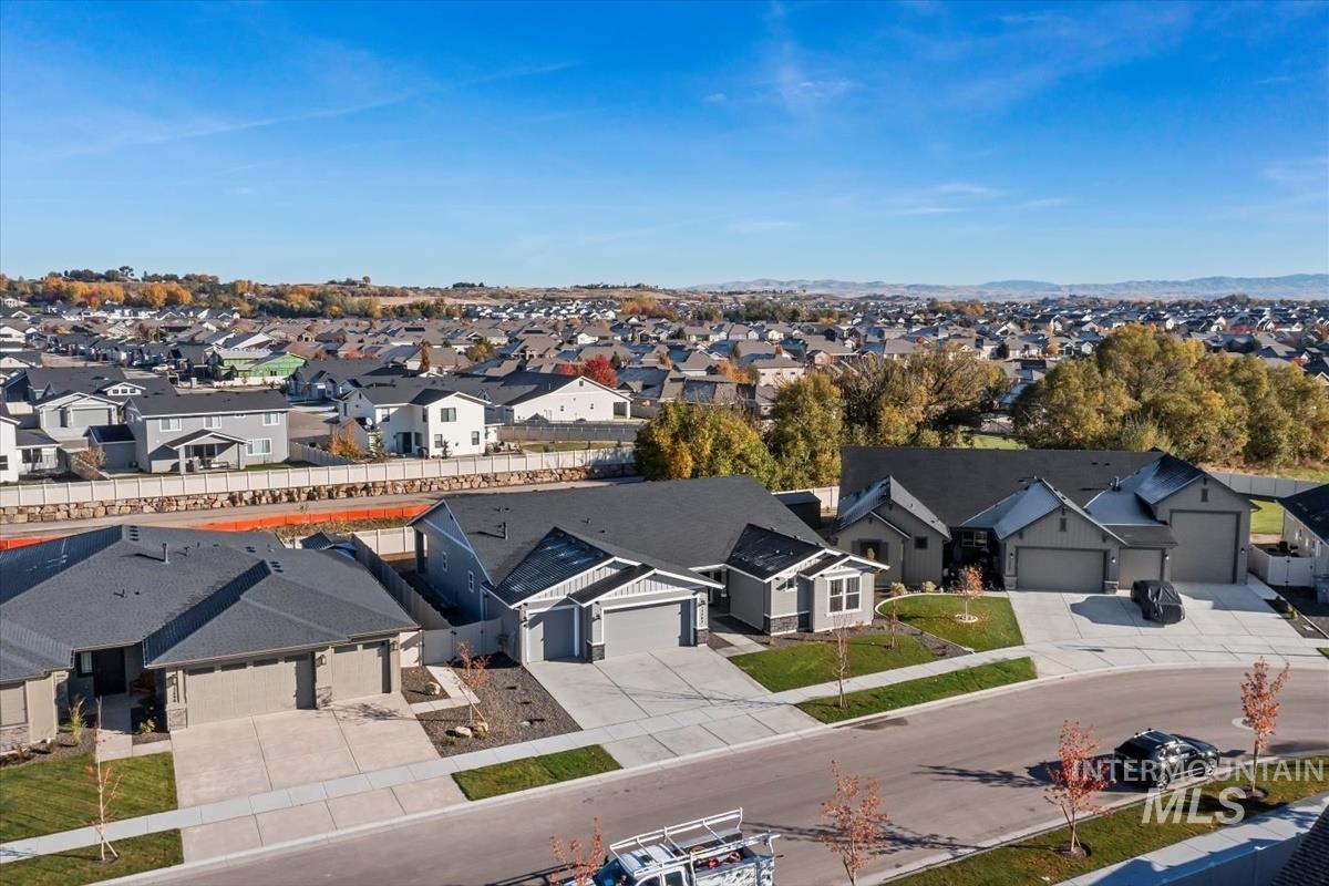 Aerial view of residential area