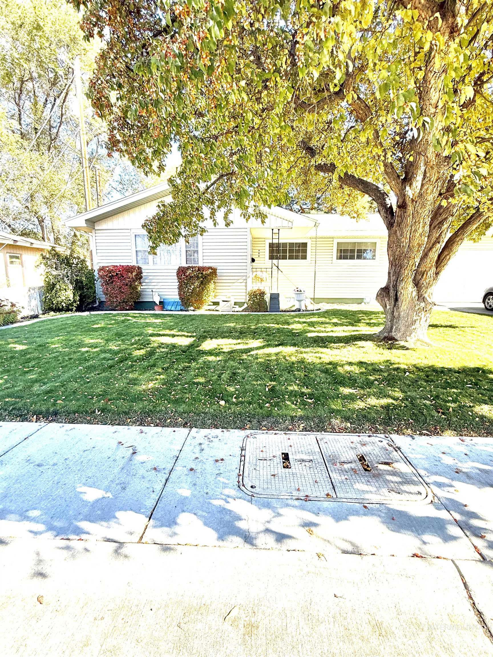 View of front of home with a front lawn