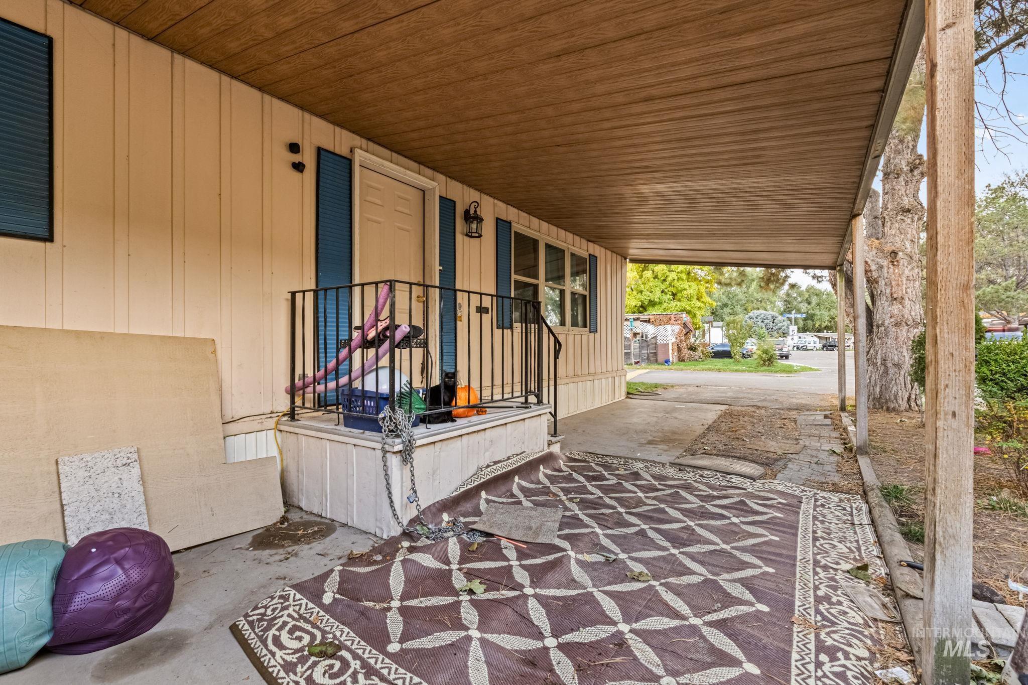 View of covered porch
