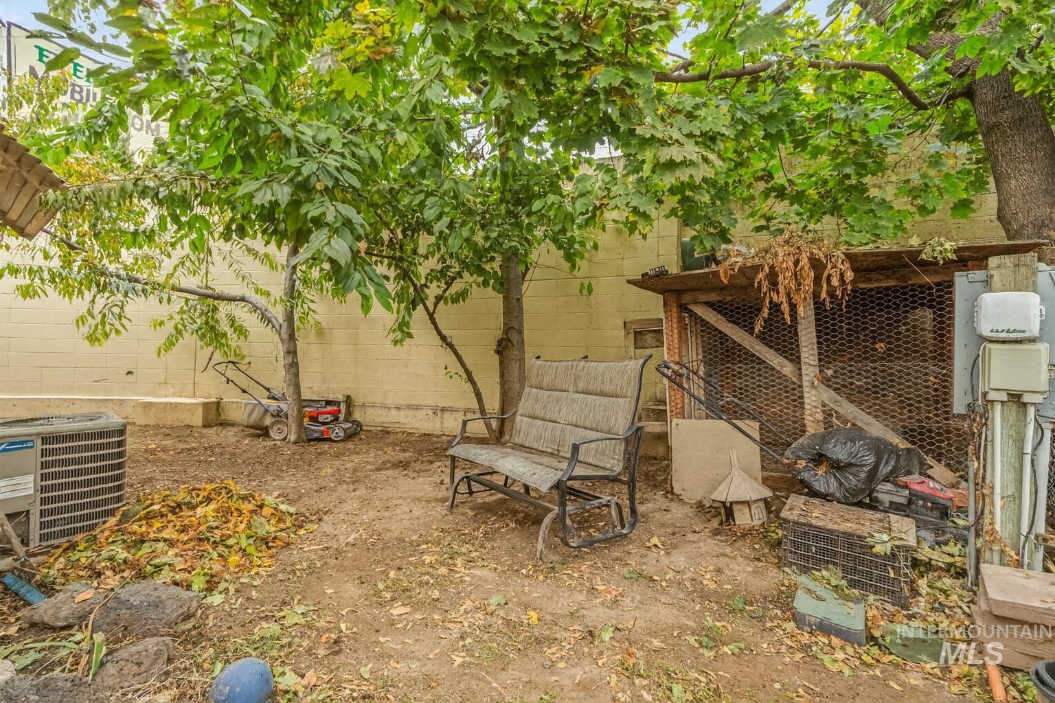 View of fenced backyard