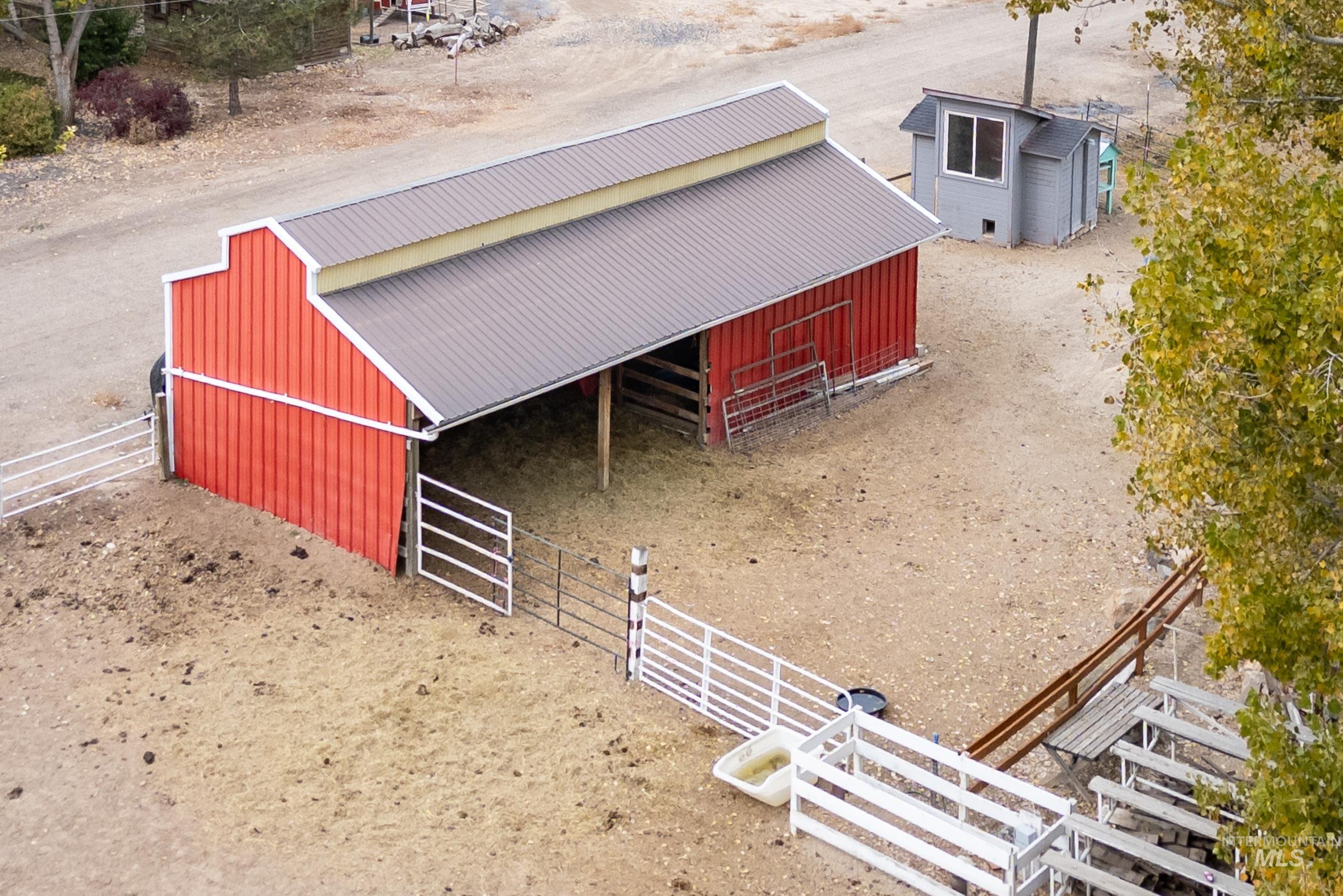 View of horse barn