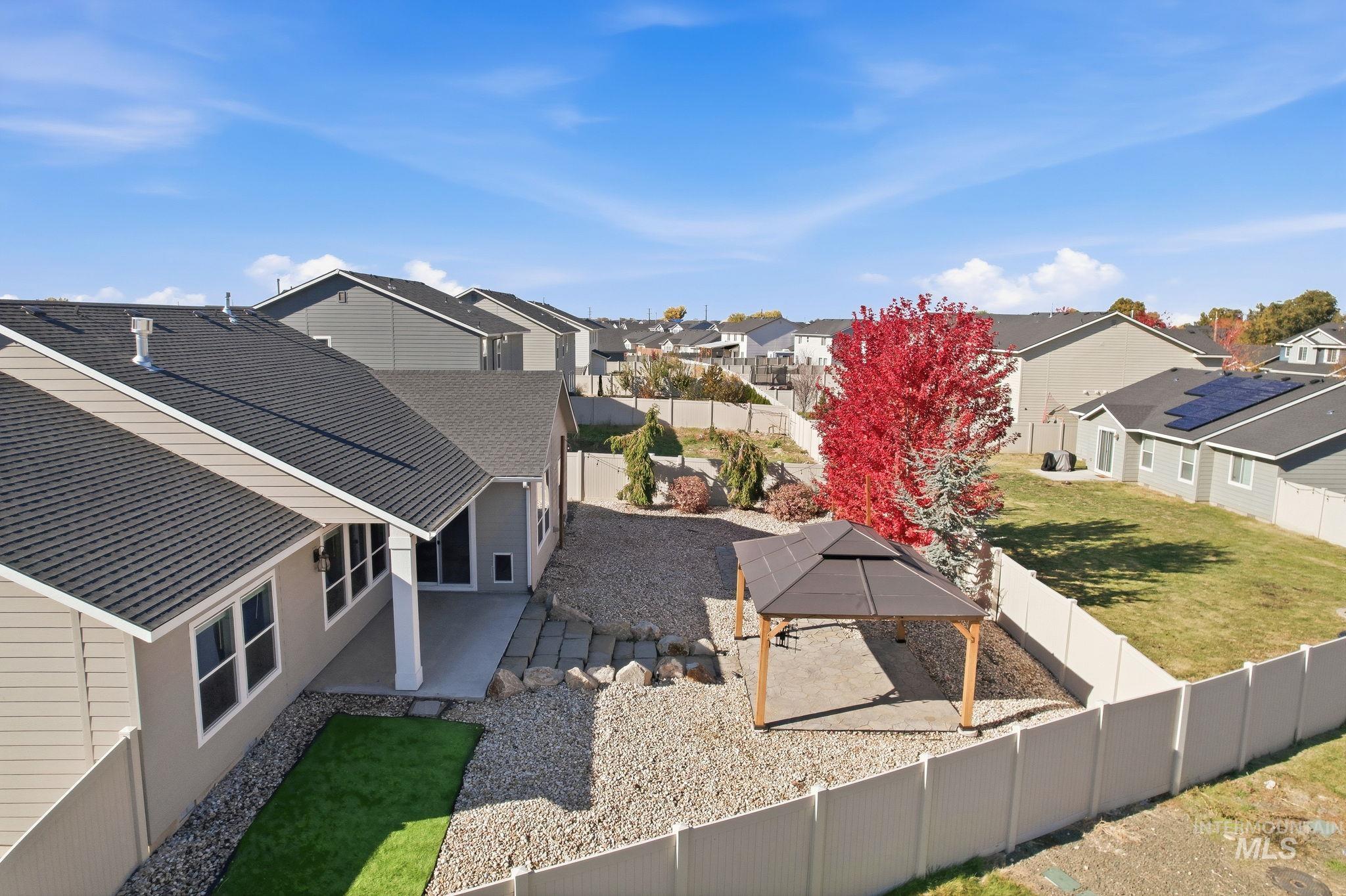 Aerial view of residential area