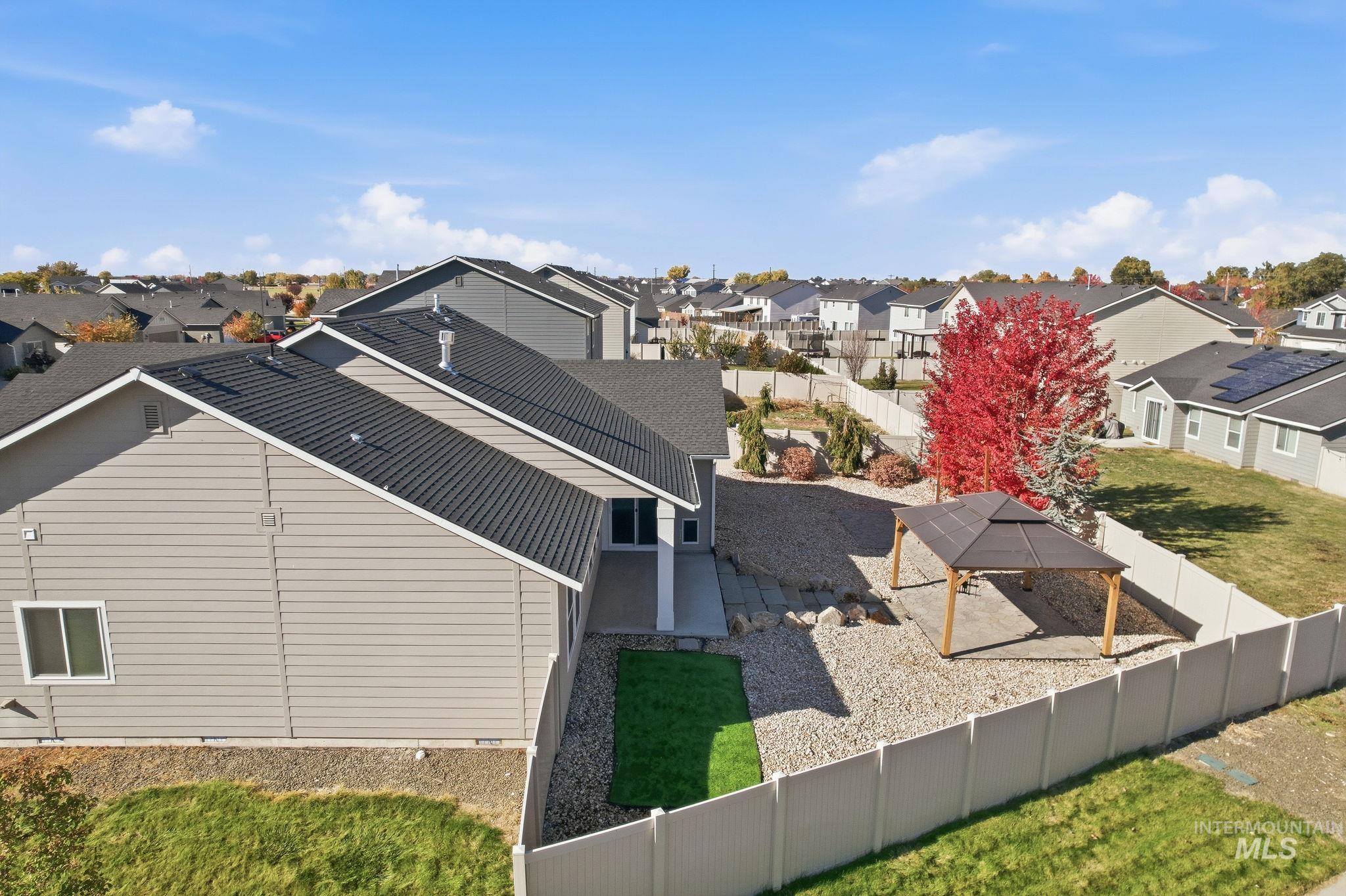 Aerial view of residential area