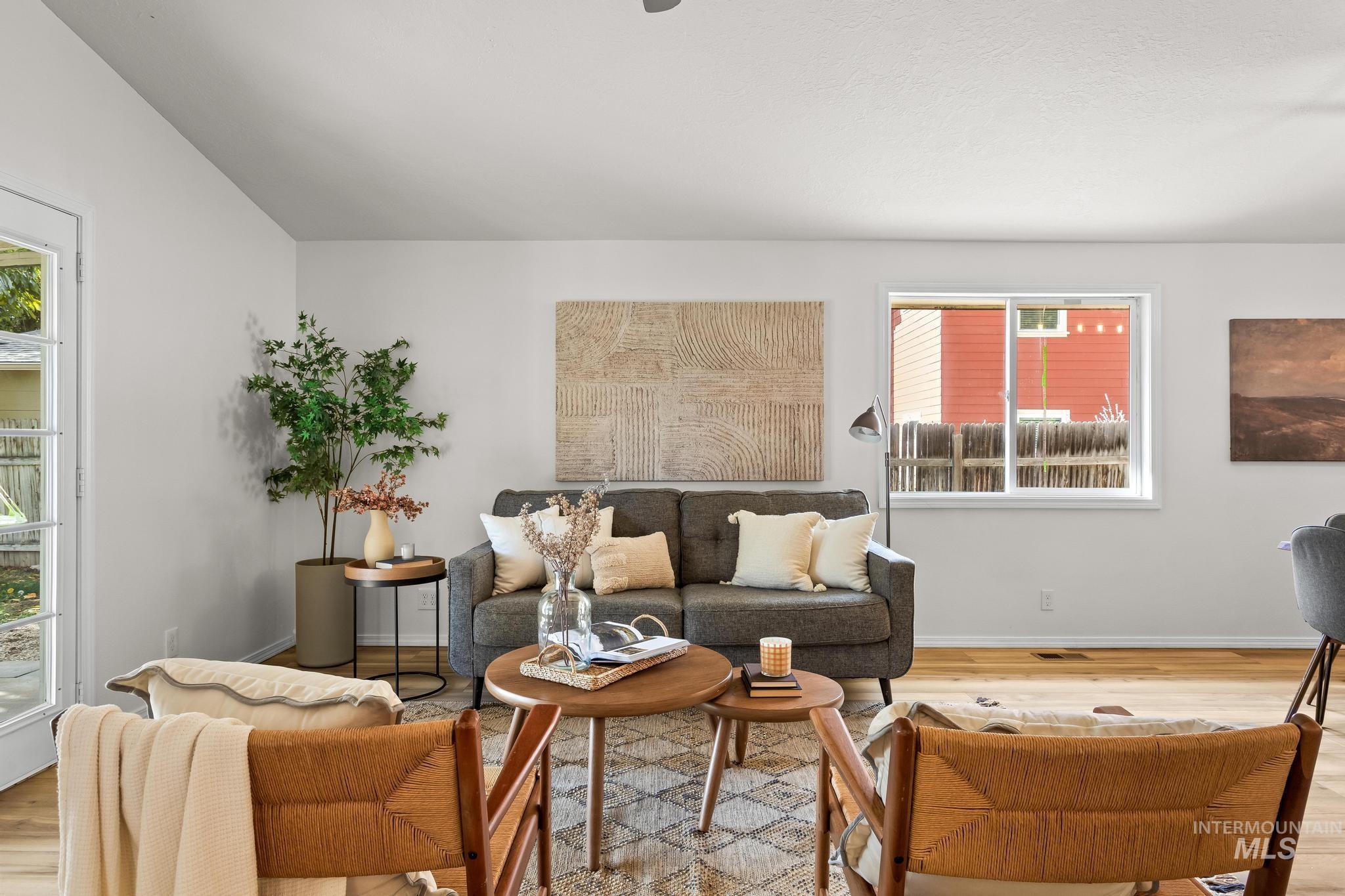 Living area featuring wood finished floors