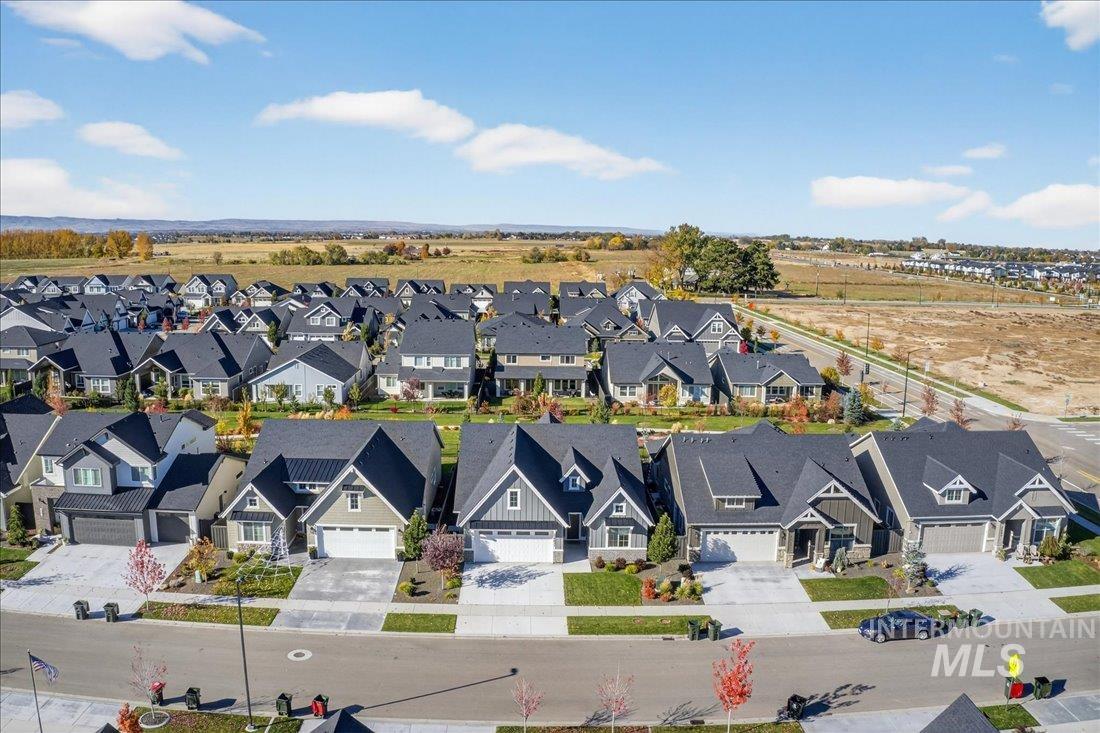 Aerial view of residential area