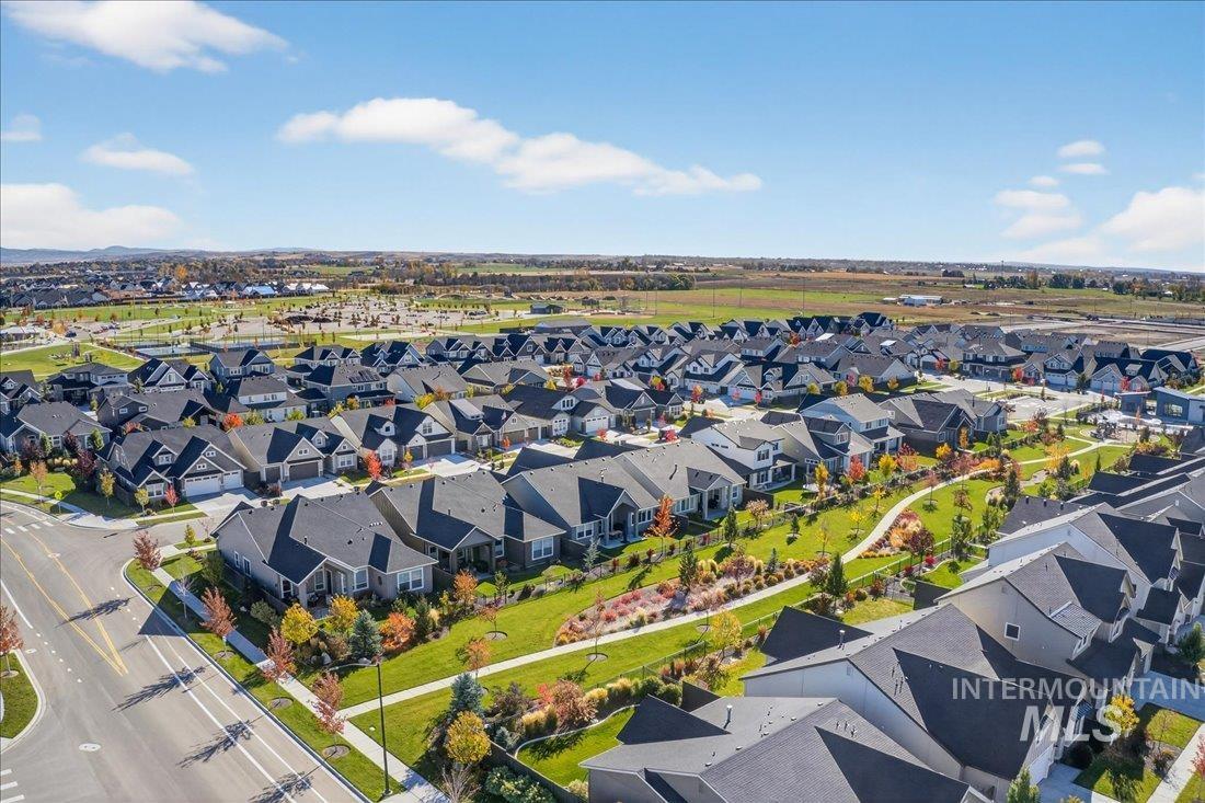 Aerial view of residential area