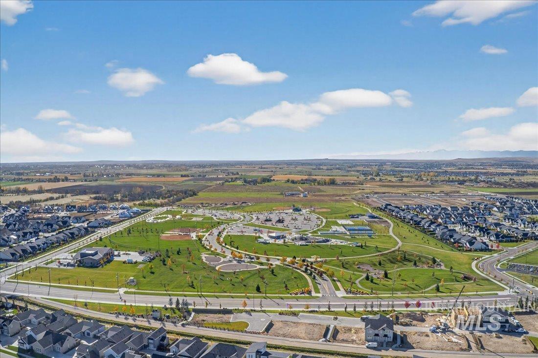 Aerial view of residential area