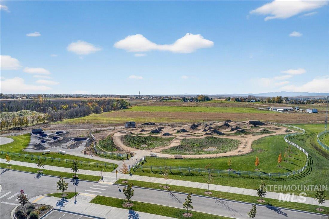 Aerial view of sparsely populated area