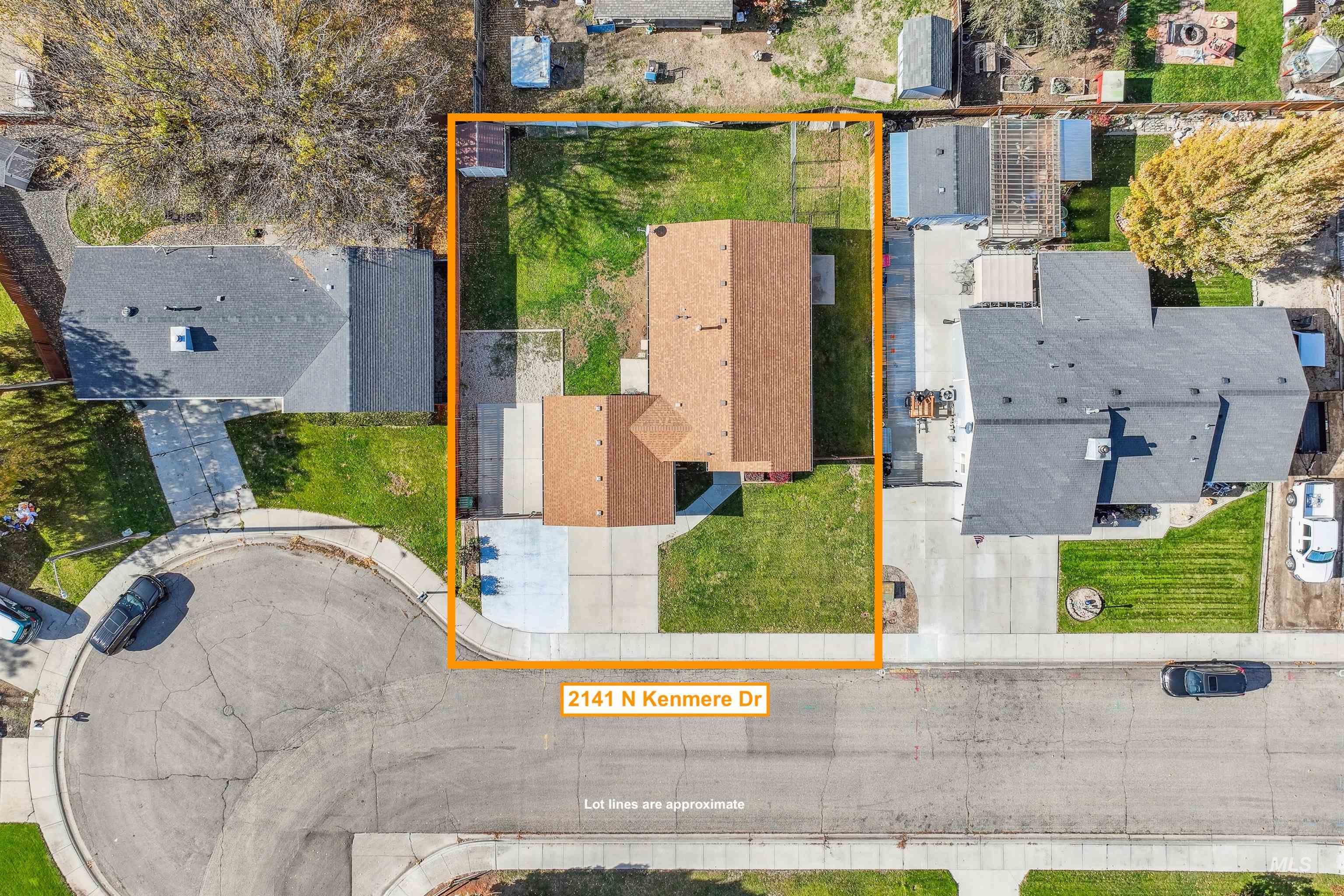 Aerial view of property's location featuring property boundaries highlighted