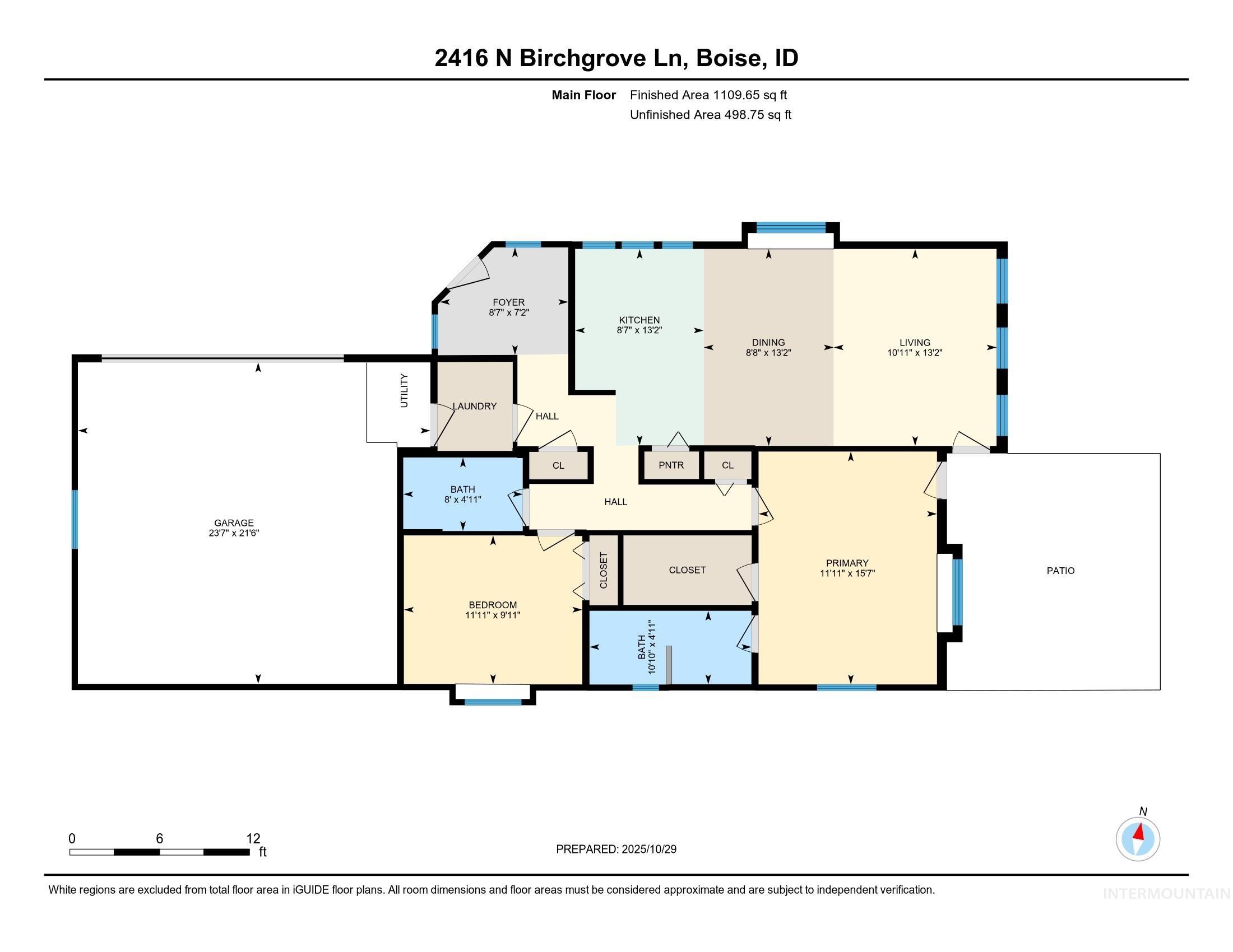 2416 N Birchgrove Lane, Boise, Idaho 83703, 2 Bedrooms, 2 Bathrooms, Residential For Sale, Price $445,000, 98966171