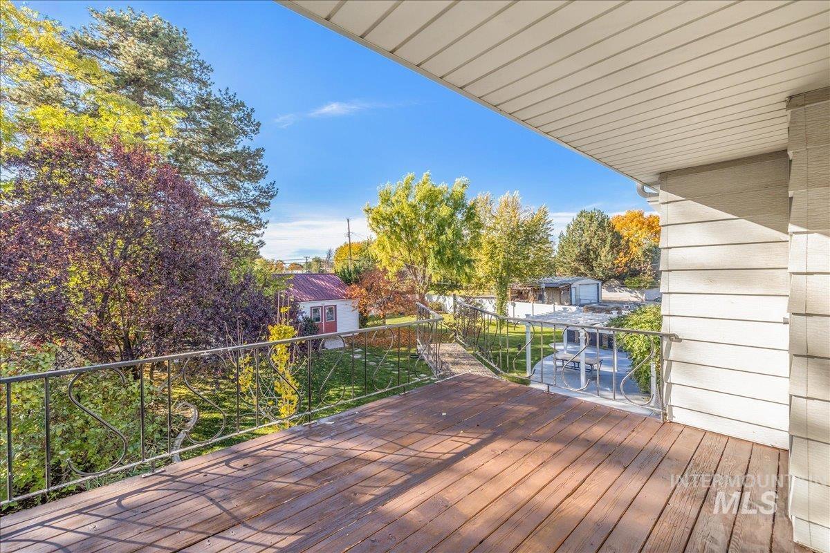 View of wooden deck