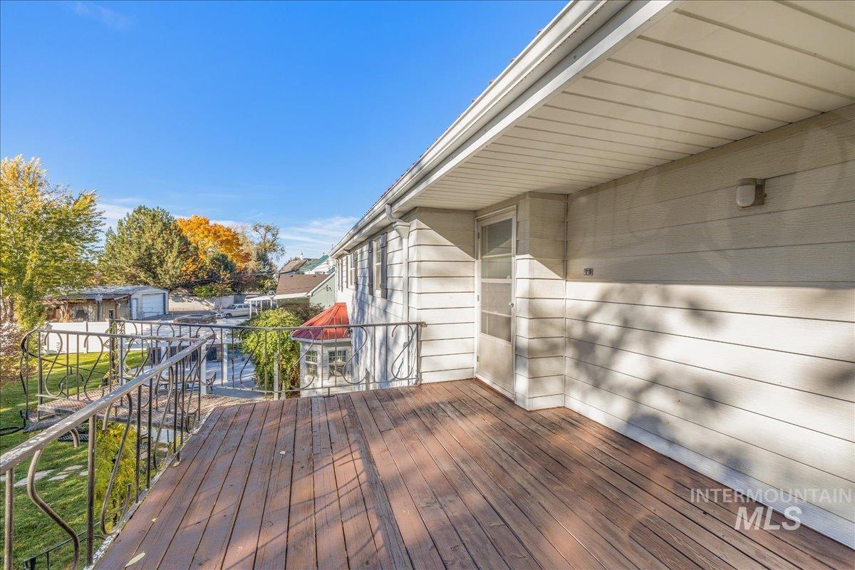 View of wooden deck