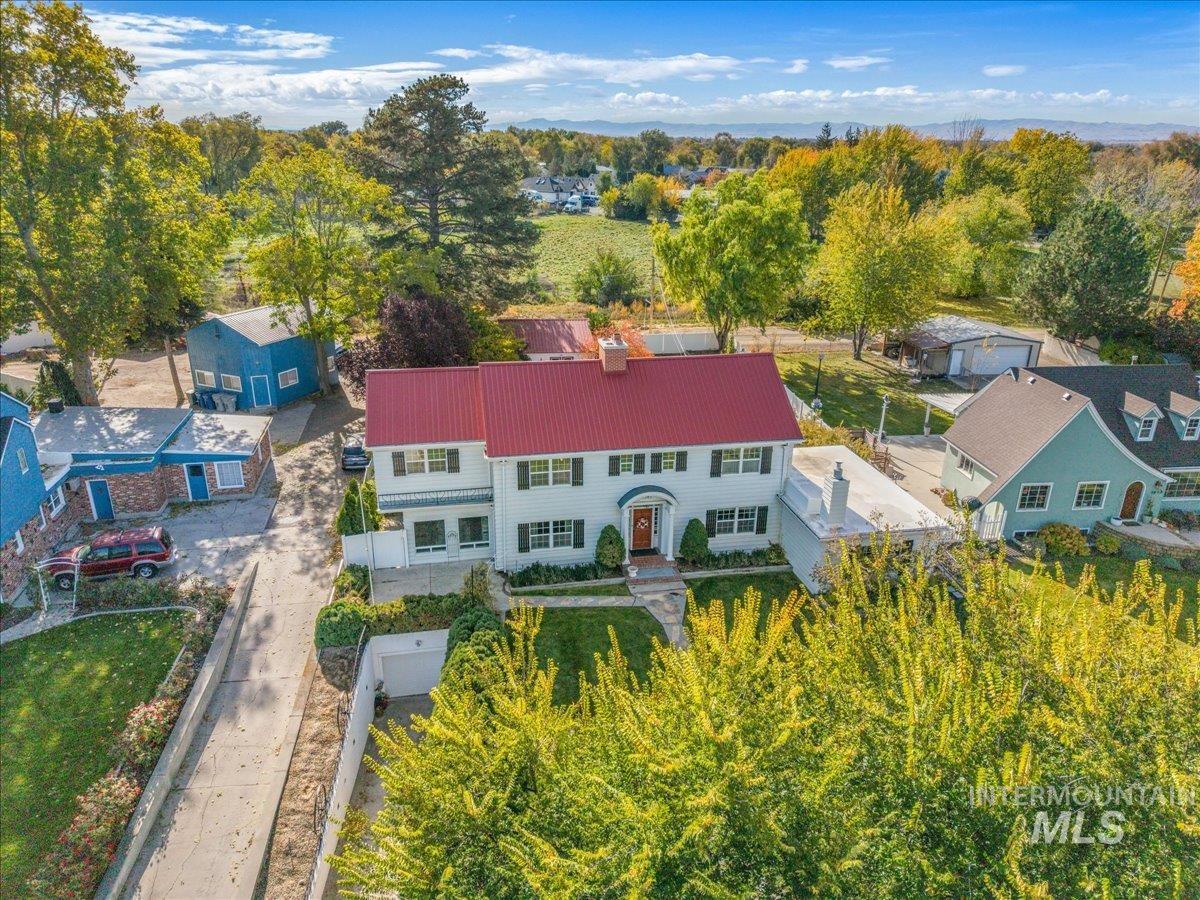 Aerial view of residential area