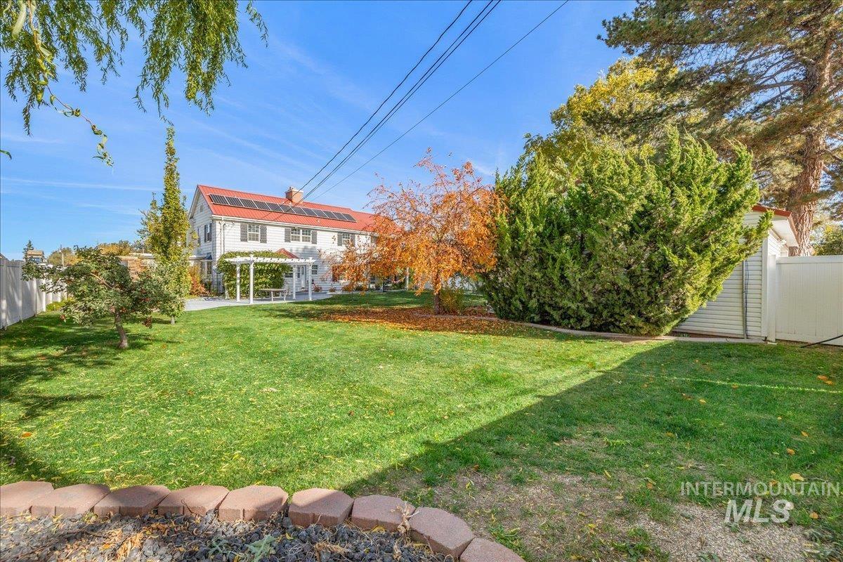 View of fenced backyard