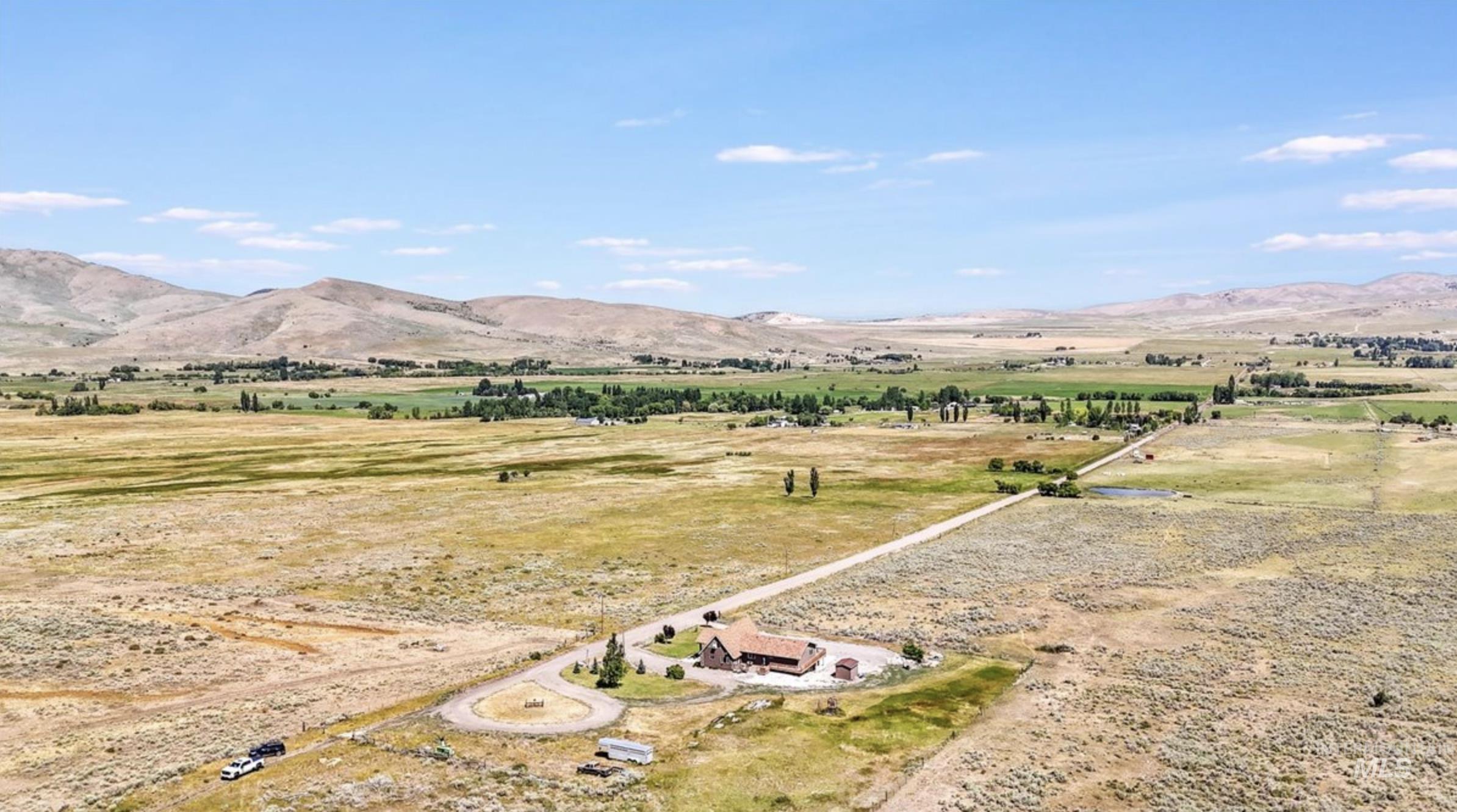 Mountain view with rural landscape