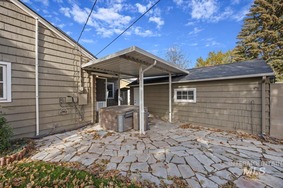 View of patio and hot tub