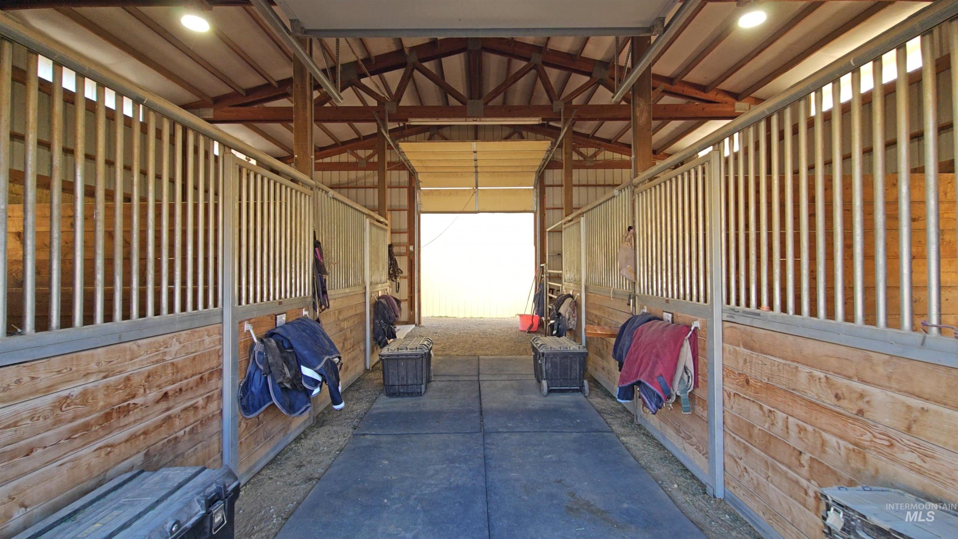 View of horse barn